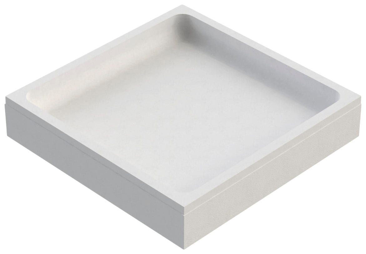 OTTOFOND Receveur de douche Ensemble,  90x90x6 cm, avec support de baignoire, garniture de vidange et bande d'étanchéité