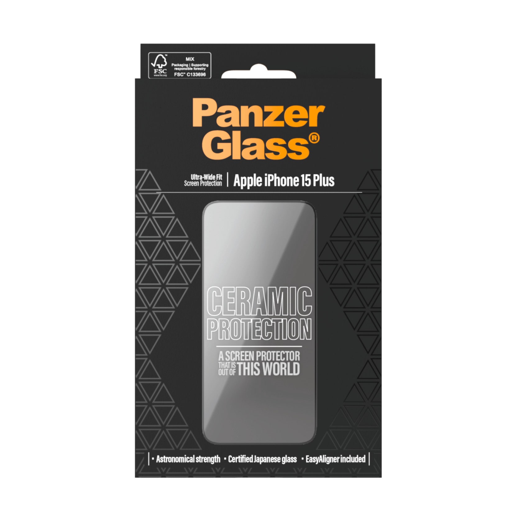 PanzerGlass Displayschutzglas »Ultra-Wide Fit Ceramic Protection Screen Protector« für Apple iPhone 15 Plus 1 Stk. tlg. Displayschutzfolie, Schutzfolie, Bildschirmschutz, kratz- & stossfest