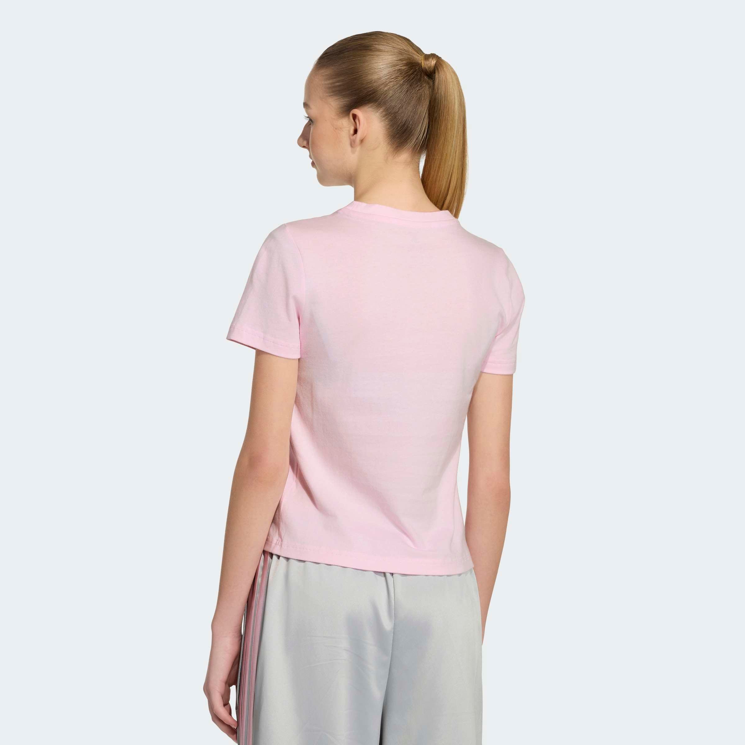 adidas Sportswear T-Shirt »JG SATIN TEE« für Kinder, mit Rundhalsausschnitt, ohne Verschluss, aus Baumwolle