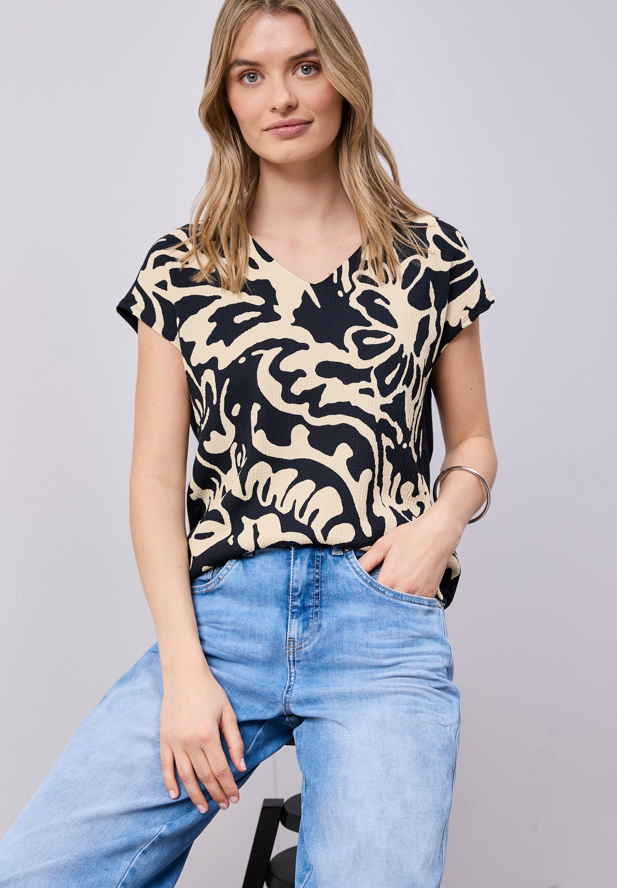 STREET ONE Haut de chemise avec imprimé intégral