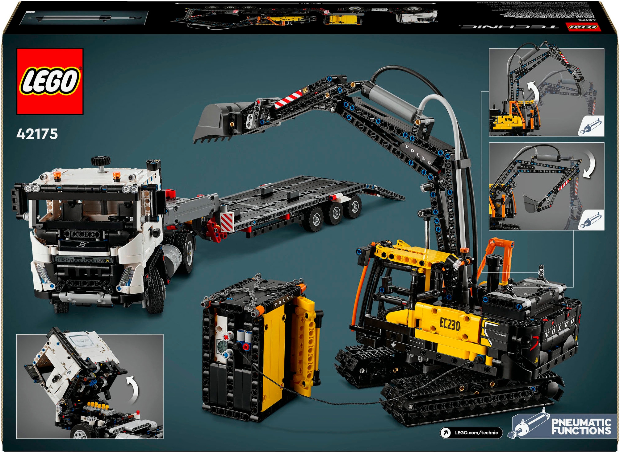 LEGO® Konstruktionsspielsteine »Volvo FMX LKW mit EC230 Electric Raupenbagger (42175), LEGO Technic« Made in Europe