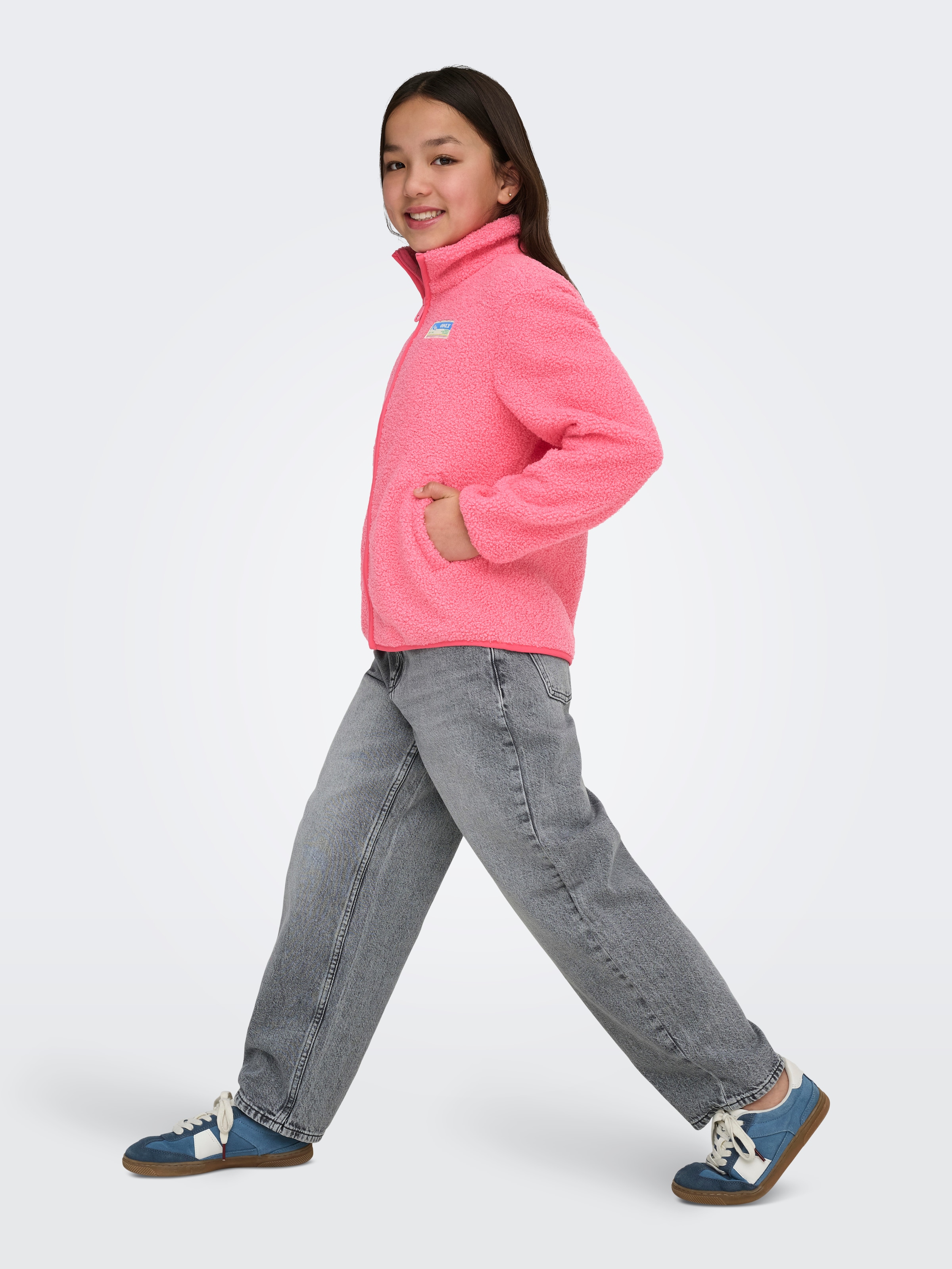 KIDS ONLY Fleecejacke »KOGEVA LIFE TEDDY JACKET CP OTW NOOS« ohne Kapuze
