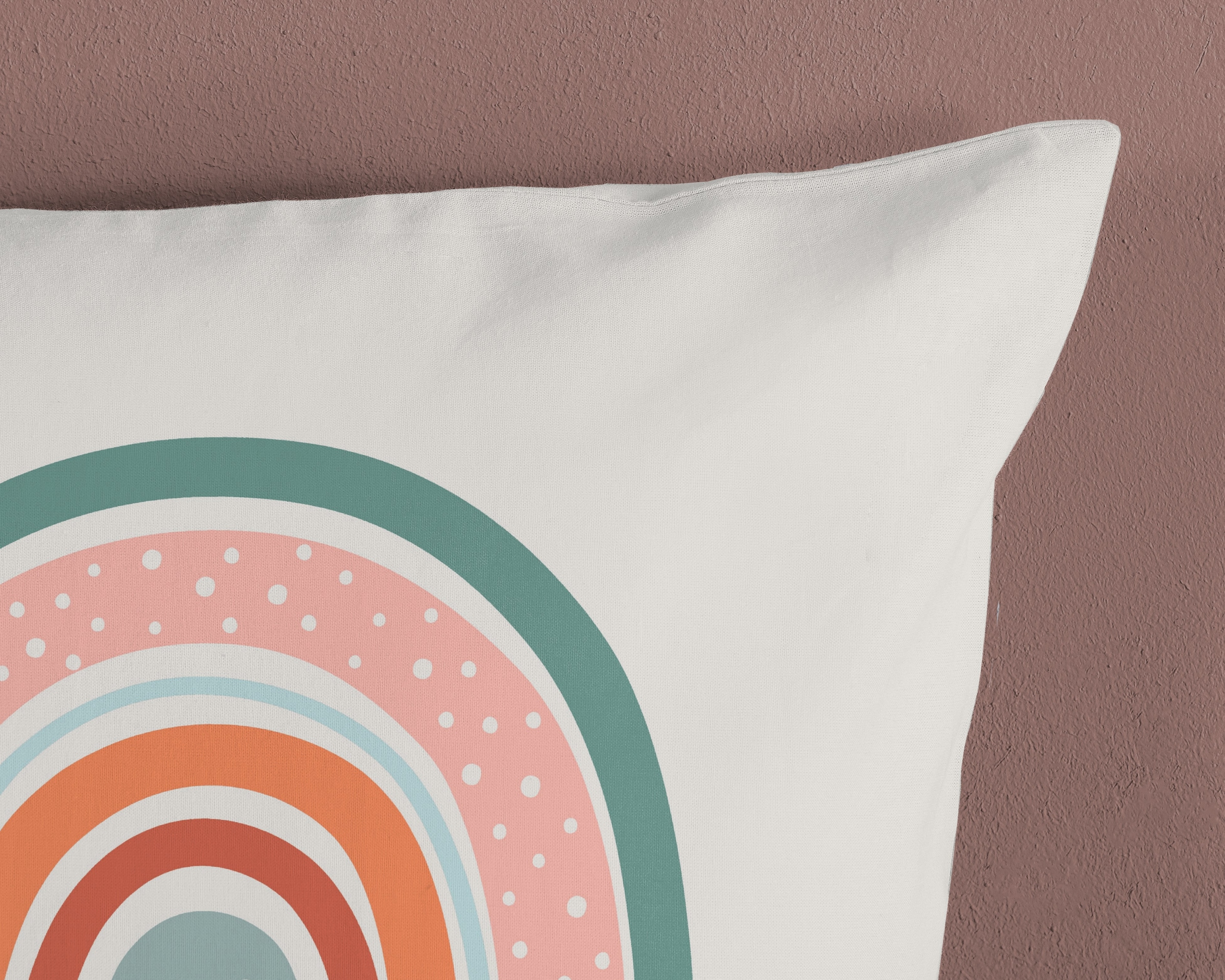 good morning Kinderbettwäsche »Louie« 2 Stk. tlg. Baumwolle, Renforcé, Wendeoptik, Baby, Kind, Mädchen, Regenbogen, Rosa