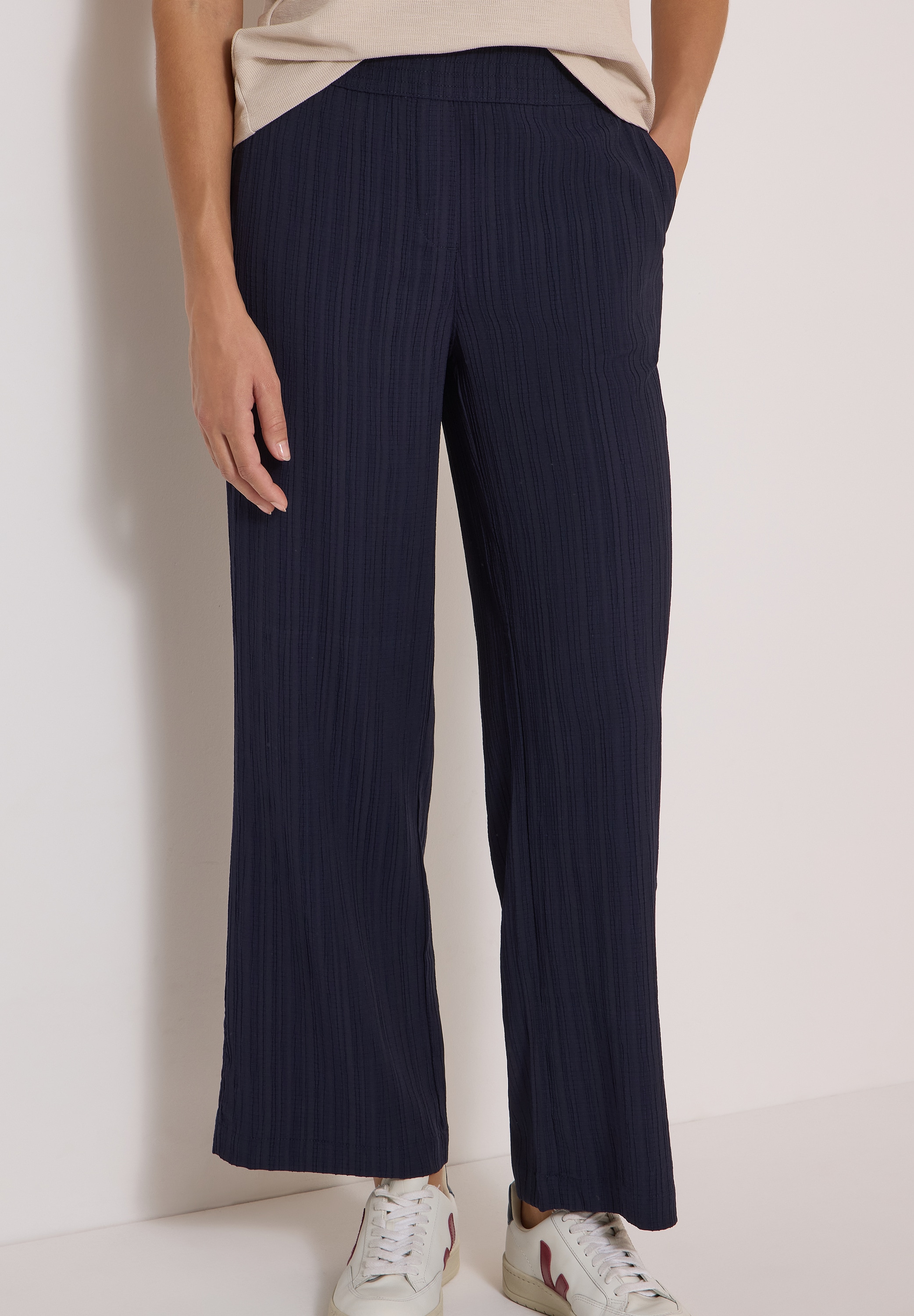 Cecil Pantalon en tissu »Style Neele«  Pantalon d'été en coupe ample avec rayures texturées