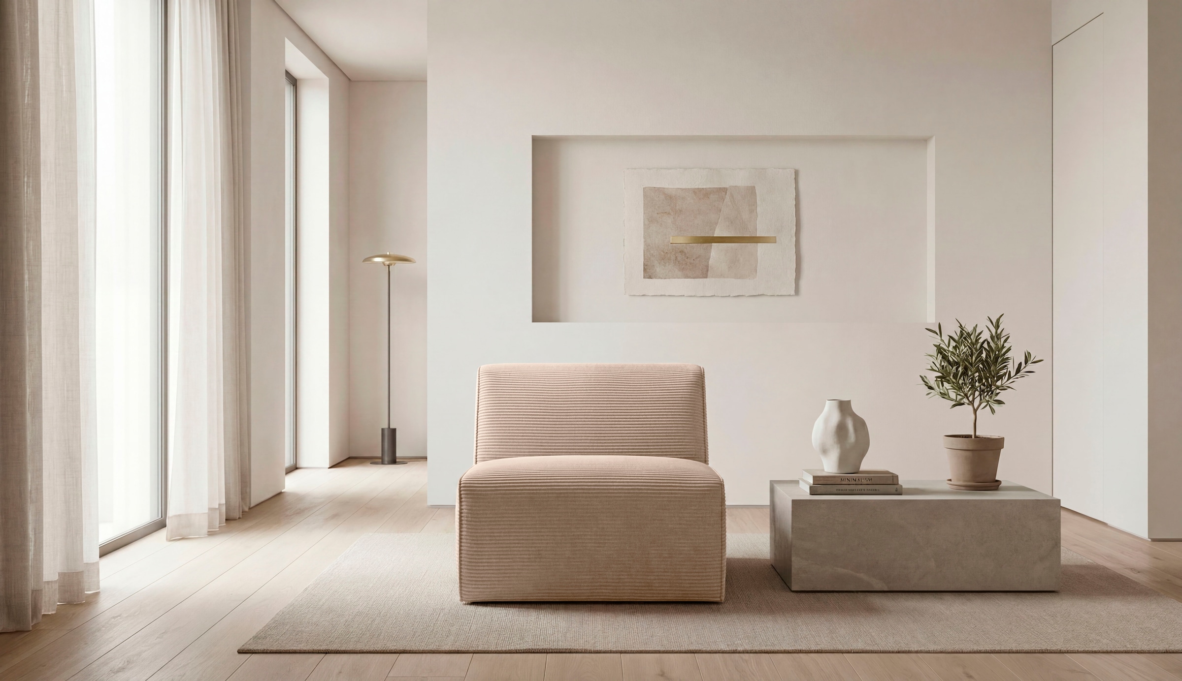 GOODproduct Élément de canapé »Clayton Breite 76 cm« dans une housse en velours côtelé tendance