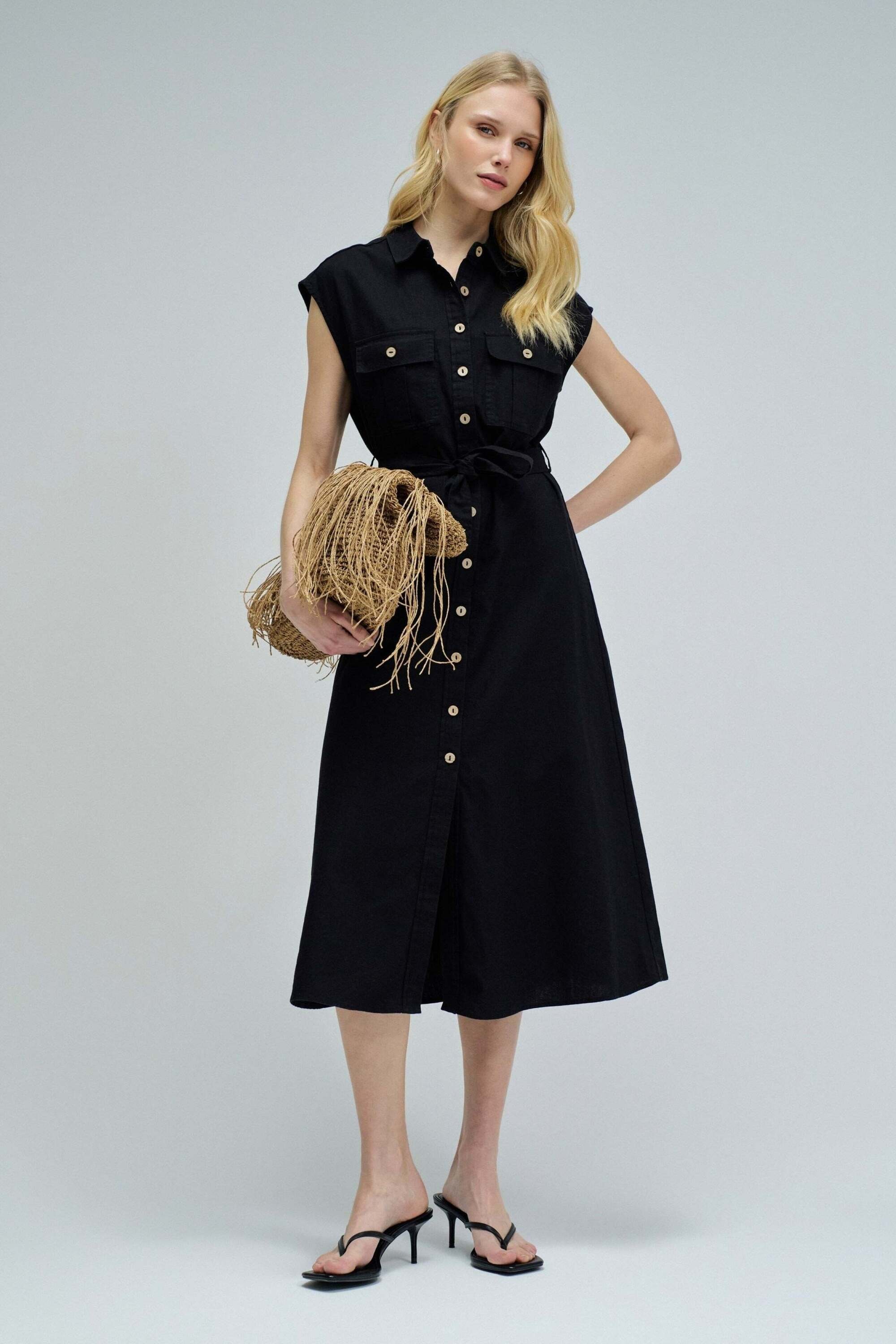 Salsa Robe midi »Salsa Jeans Midikleid Sleeveless Shirt Dress«