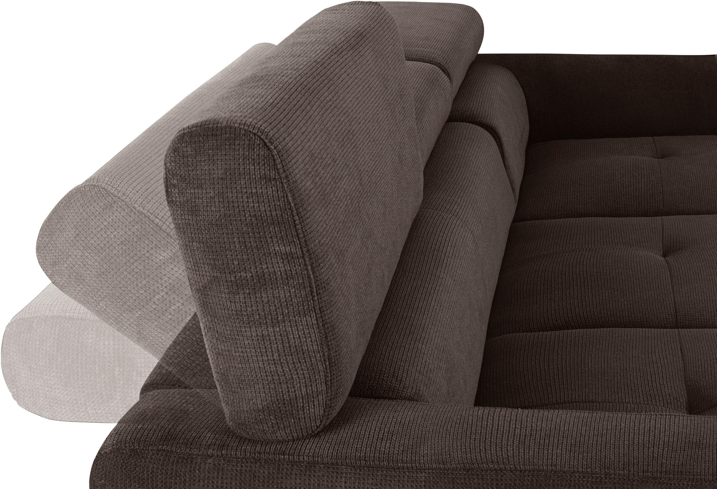 COTTA Ecksofa »Sammy L-Form« mit Kopfteilverstellung, wahlweise mit Bettfunktion & Bettkasten