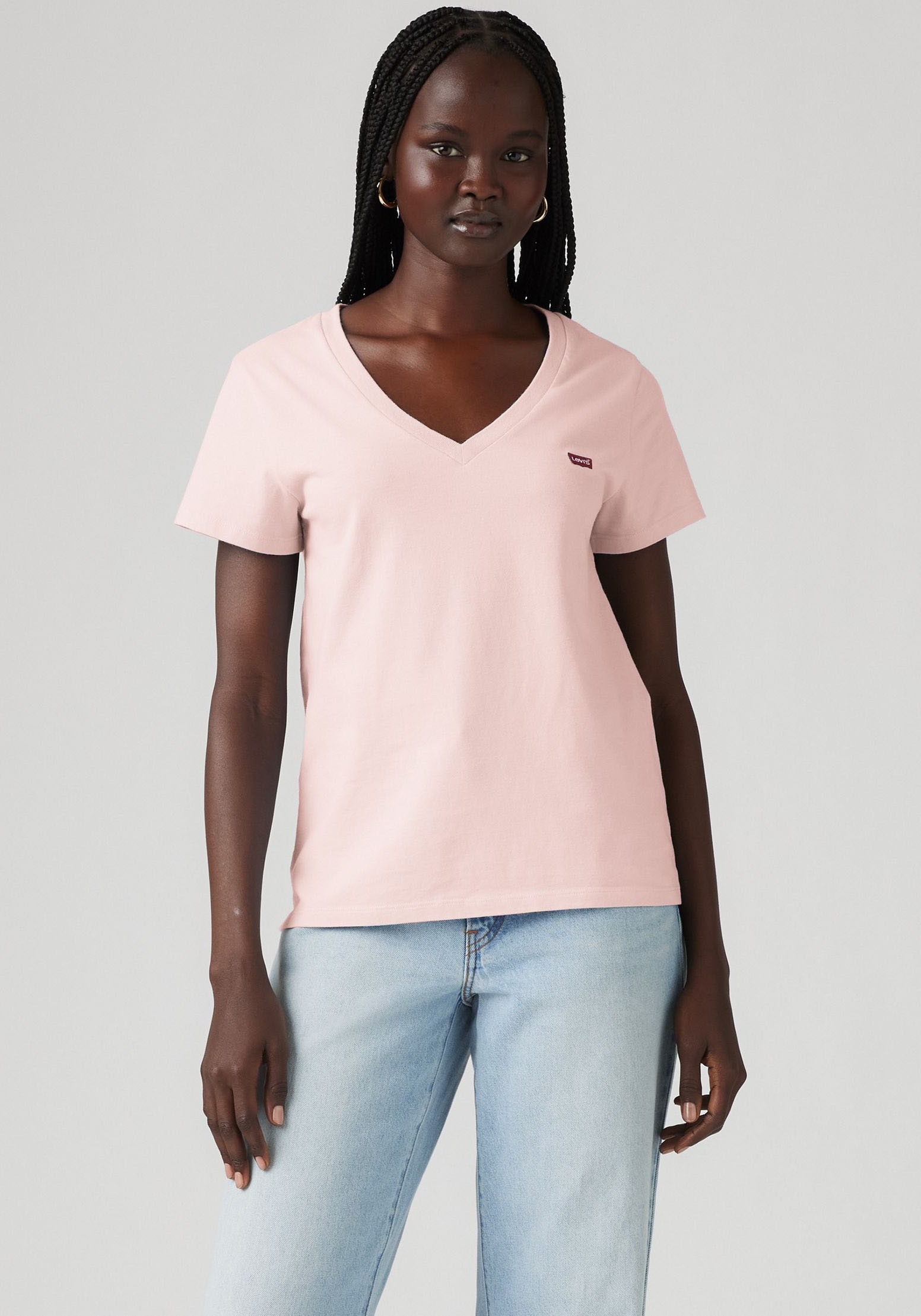 Levi's® T-shirt en V »Perfect Tee« avec petit logo Batwing