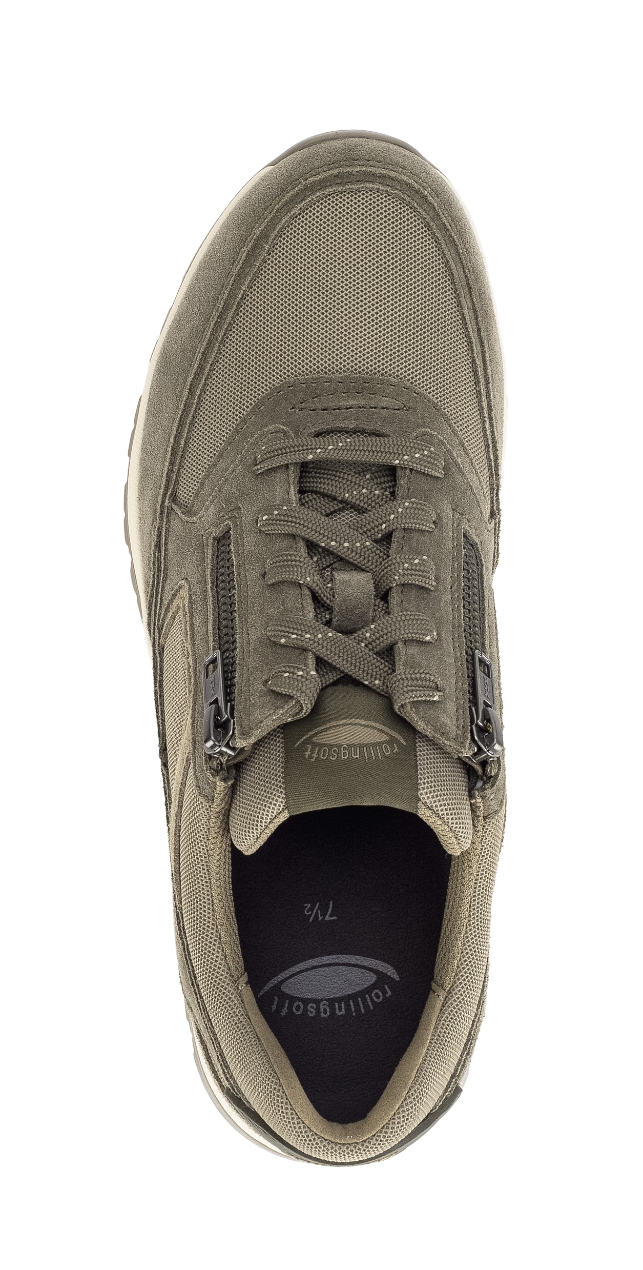rollingsoft Baskets compensées  chaussure à lacets, chaussure basse, chaussure de loisirs, fermeture éclair extérieure, largeur G