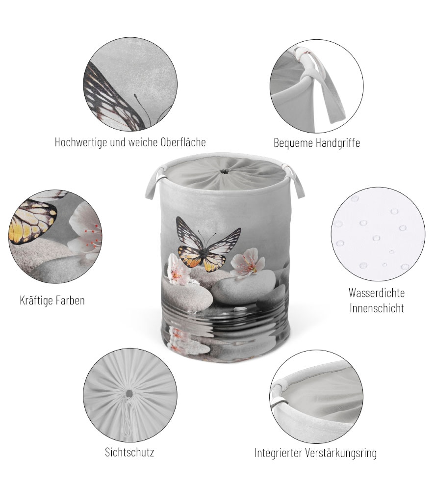 Sanilo Wäschekorb »Vanesa« kräftige Farben, samtweiche Oberfläche, mit Deckel