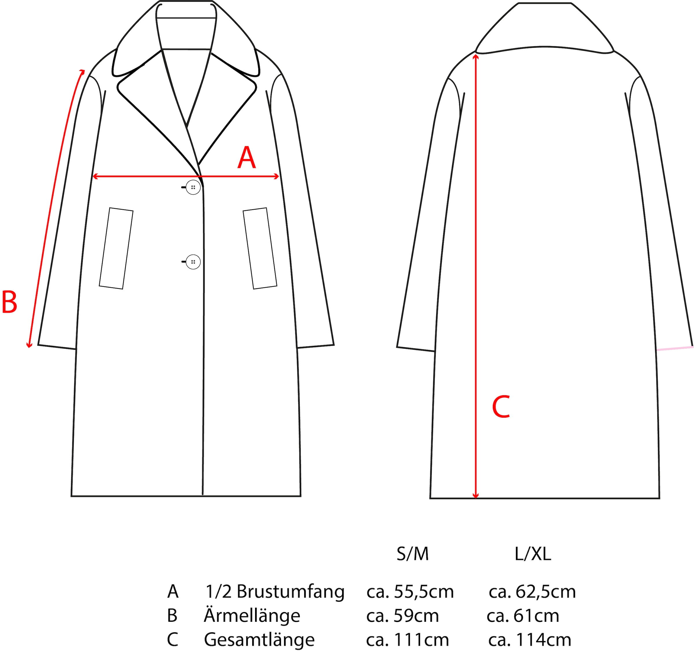 Zwillingsherz Manteau en imitation fourrure »„Happiness & Love“« Pièce tendance douillette, doublure intérieure avec motif cœur, 2 boutons