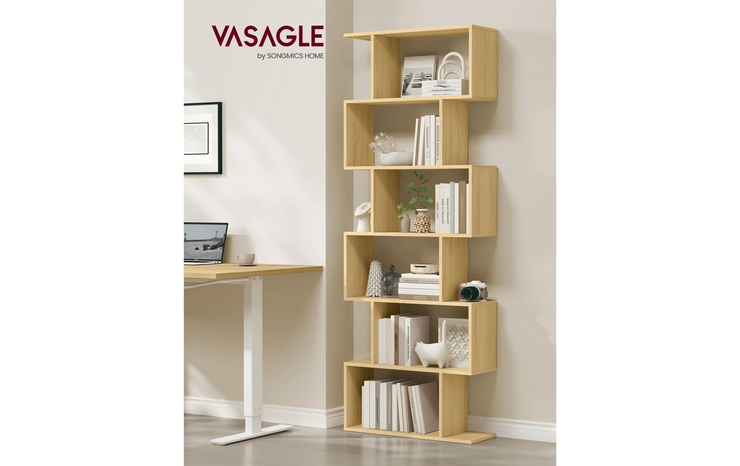 VASAGLE Bücherregal »Zick-Zack«