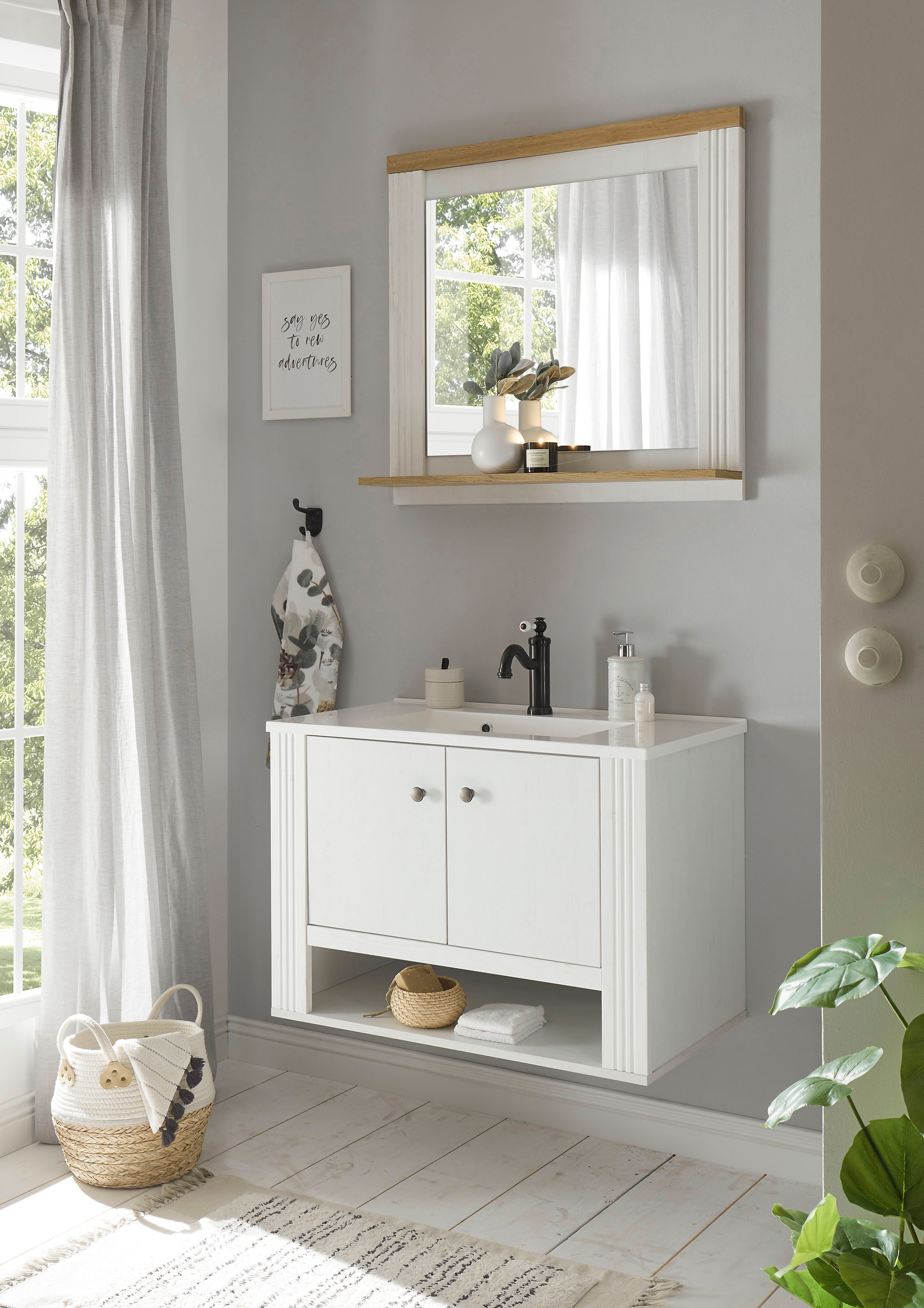 GOODproduct Ensemble de meubles de salle de bain »WESTMINSTER, Bad im Landhausstil, 2-teiliges Badezimmer« 2 cuis tlg.