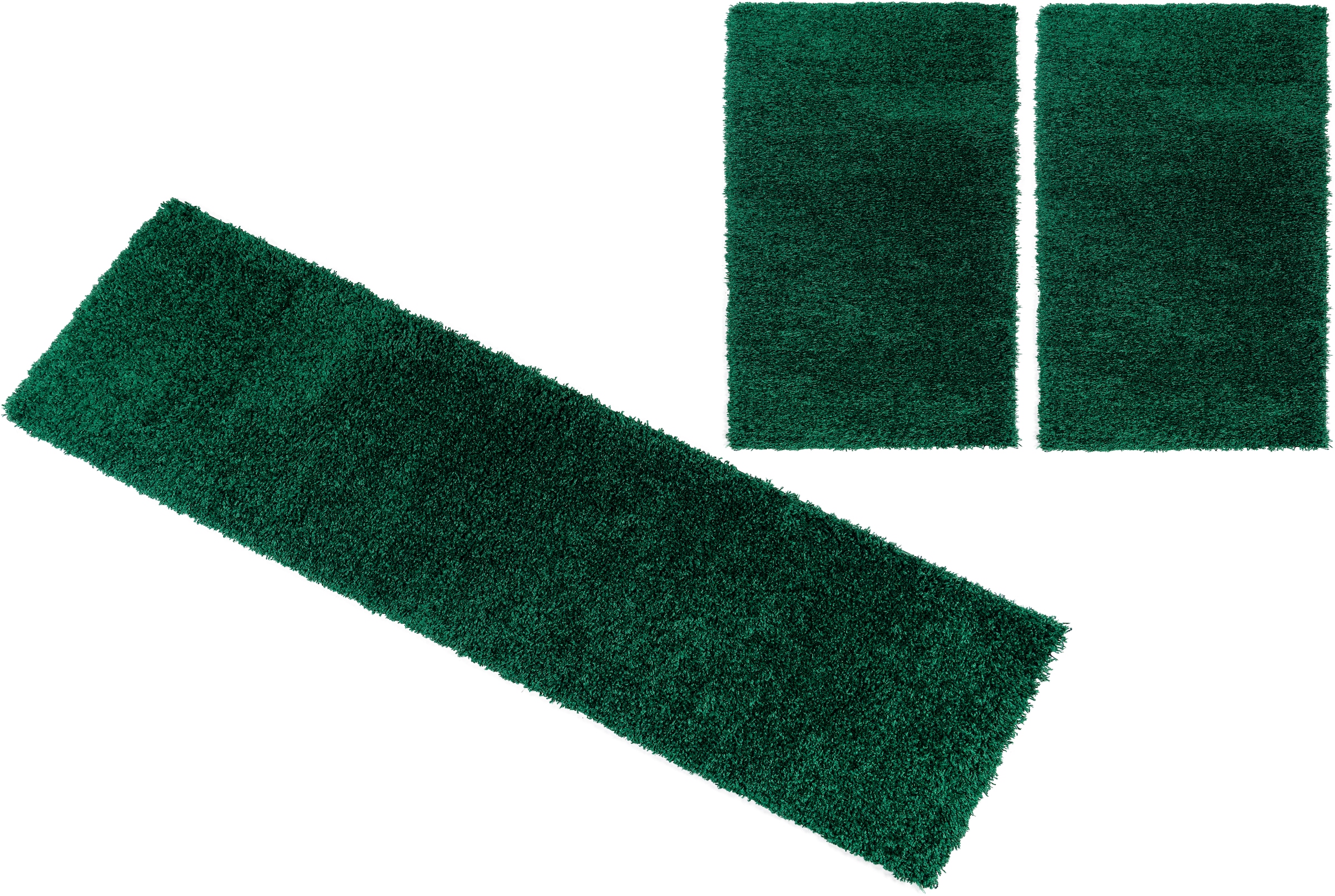 Bruno Banani Bettumrandung »Shaggy Soft« Höhe 30 mm 3 Stk. tlg. gewebt, Uni-Farben, besonders weich, Bettvorleger, Läufer-Set