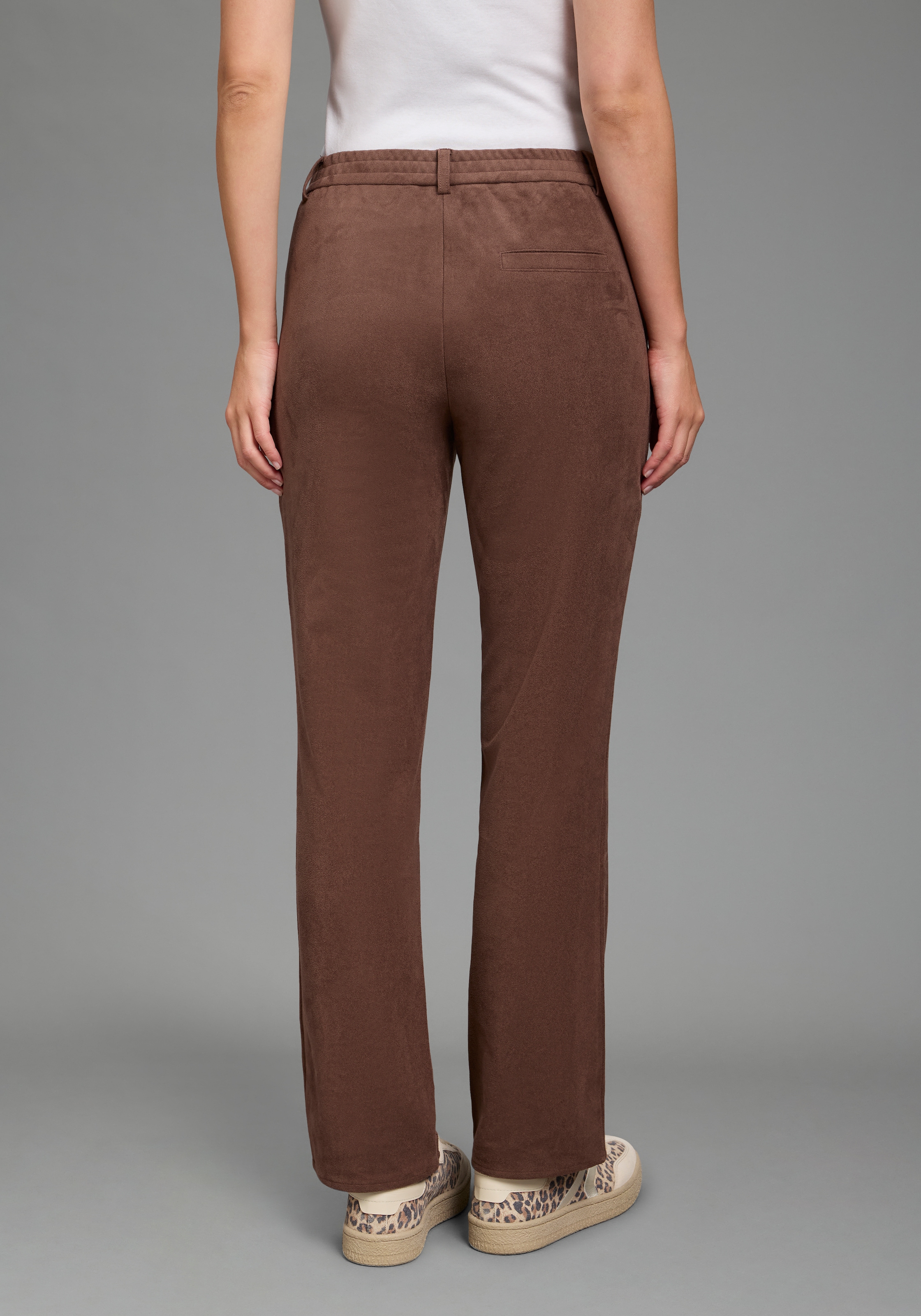 Laura Scott Lederimitathose  Bootcut-Passform, normale Leibhöhe, femininer Stil