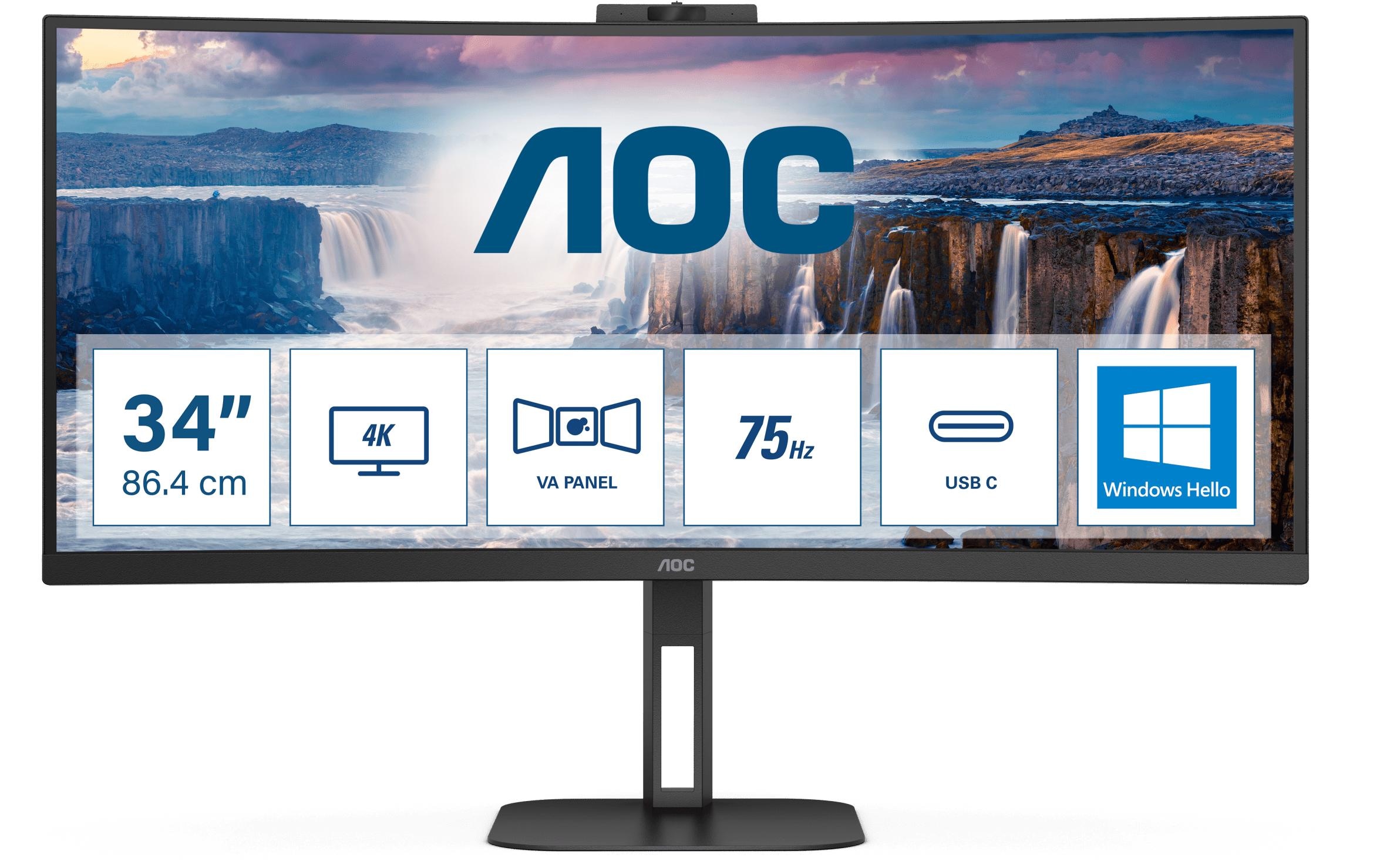 AOC Curved-LED-Monitor »CU34V5CW/BK« 86,36 cm/34 ″  3440 x 1440 px UWQHD 100 Hz