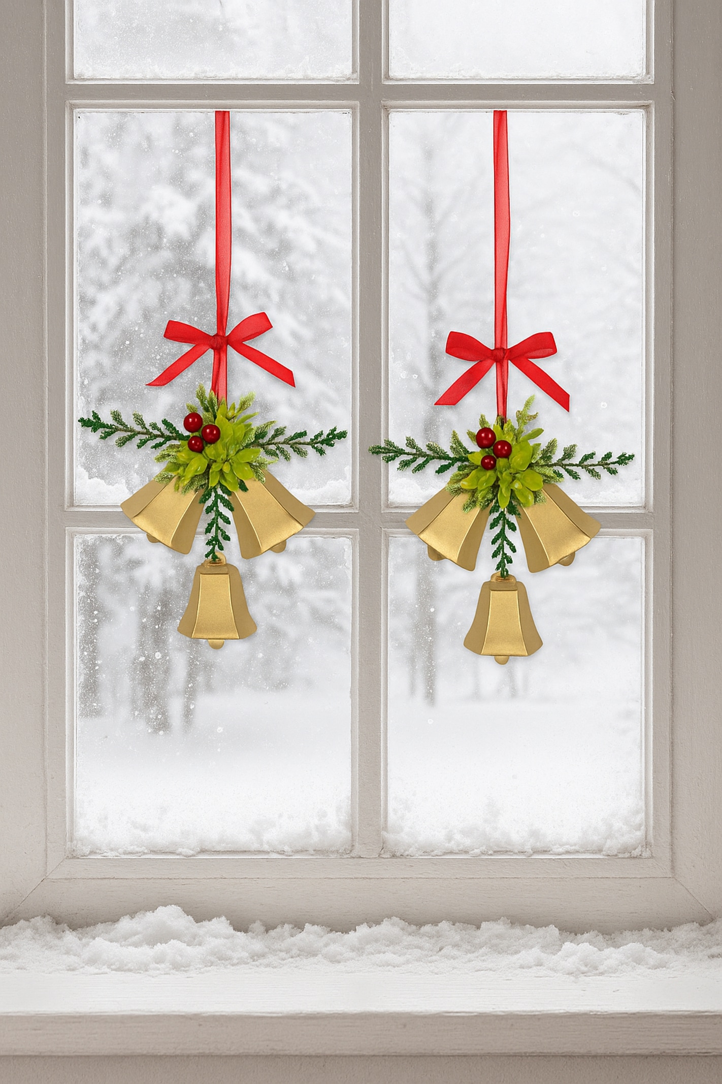 I.GE.A. Dekohänger »Glocken« zum Hängen, 2er Set, Weihnachtsdeko Kranzdeko
