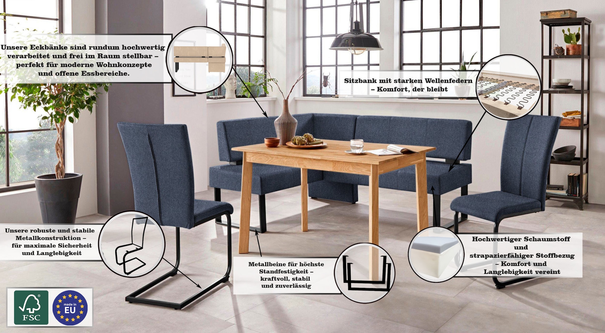 GOODproduct Chaise cantilever »Oliver« () 2 cuisStuhl belastbar bis 120 Kg