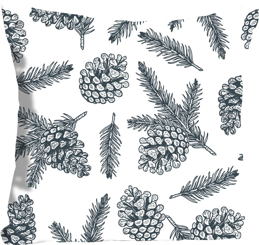 queence Dekokissen »Diego« mit Tannenzapfen und Tannenzweigen