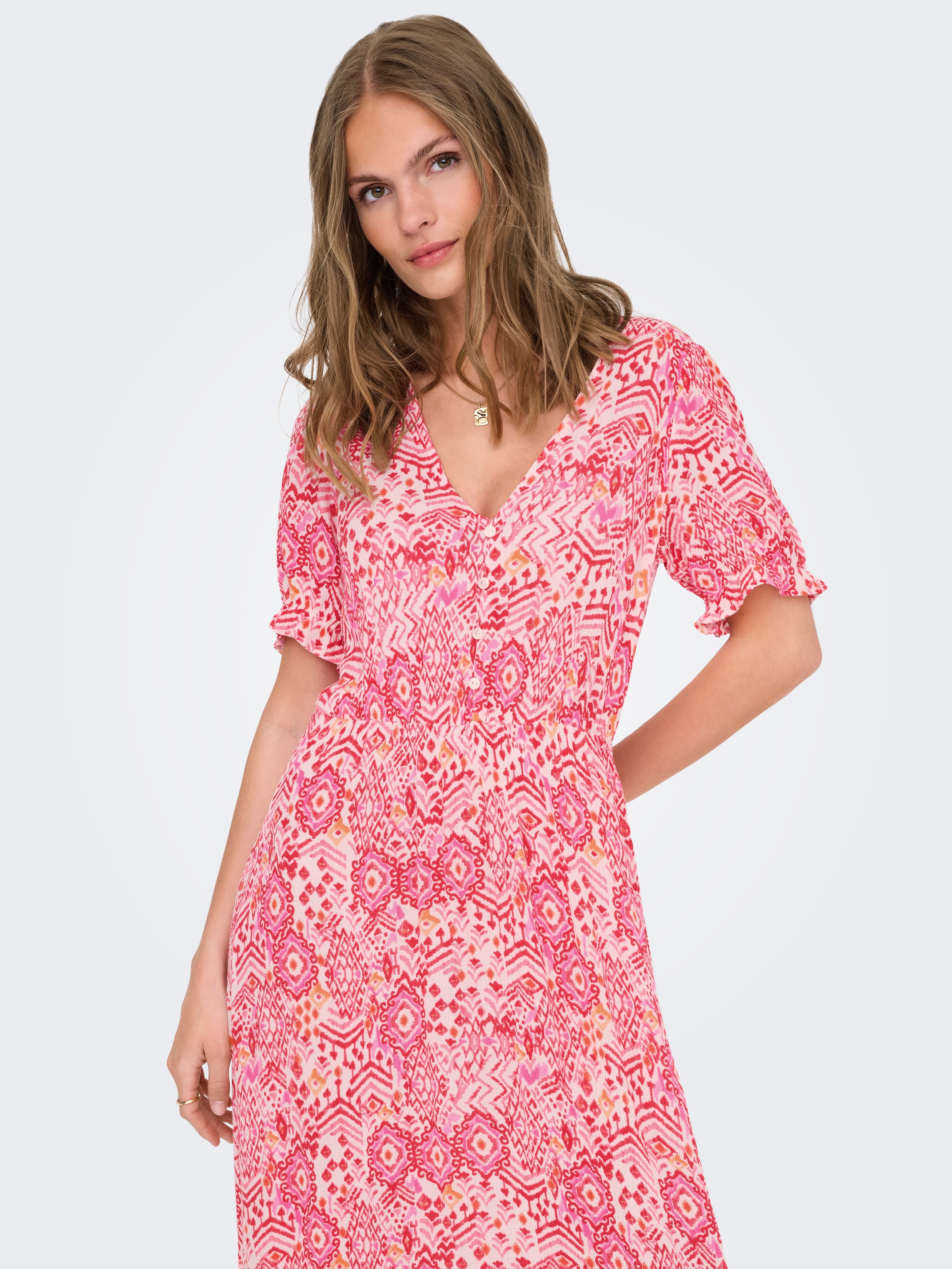 ONLY Maxi robe »ONLCHIANTI S/S LONG DRESS WVN NOOS« viscose, coupe regular