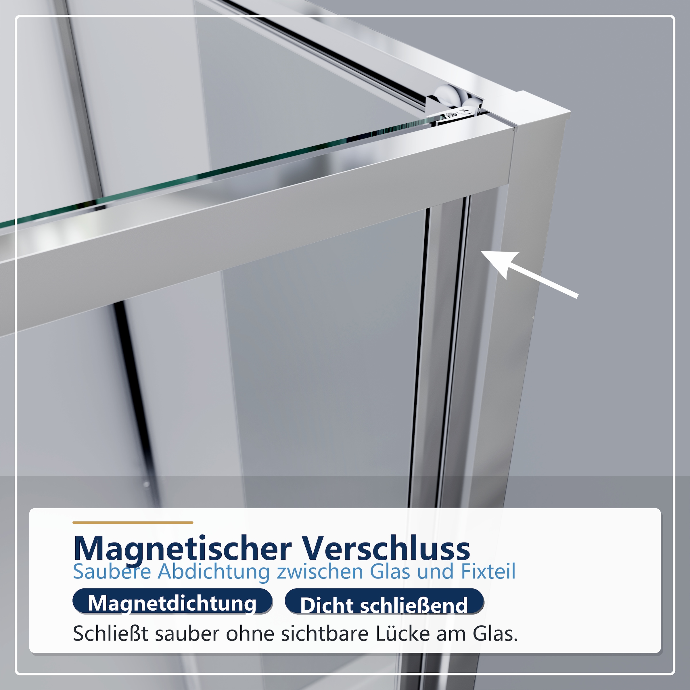 GOODproduct Douche d'angle »Vinci« porte battante pour largeur d'entrée maximale, système à double roulettes