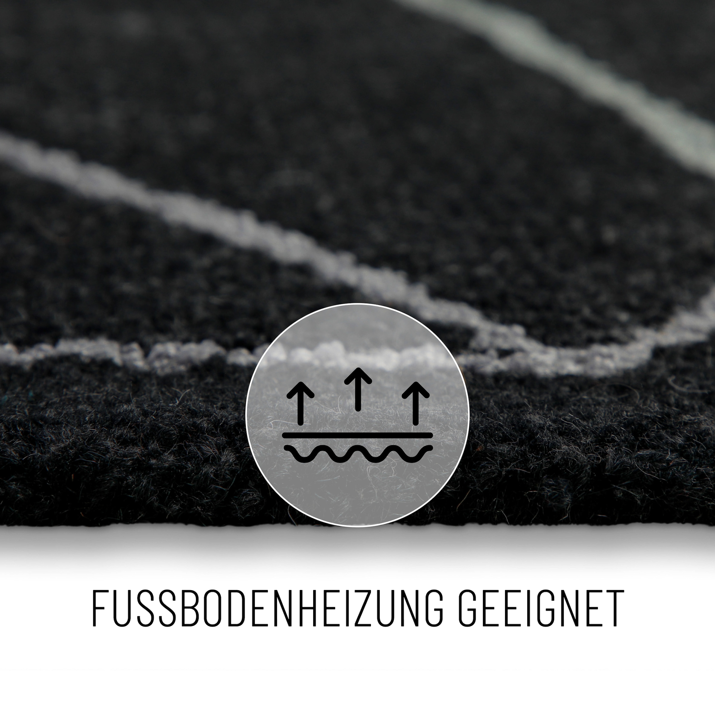 Wecon home Tapis »Nox« Rectangulaire 6 mm Höhe Wollteppich, abstrakt, hochwertig, handgetuftet, robust, modern