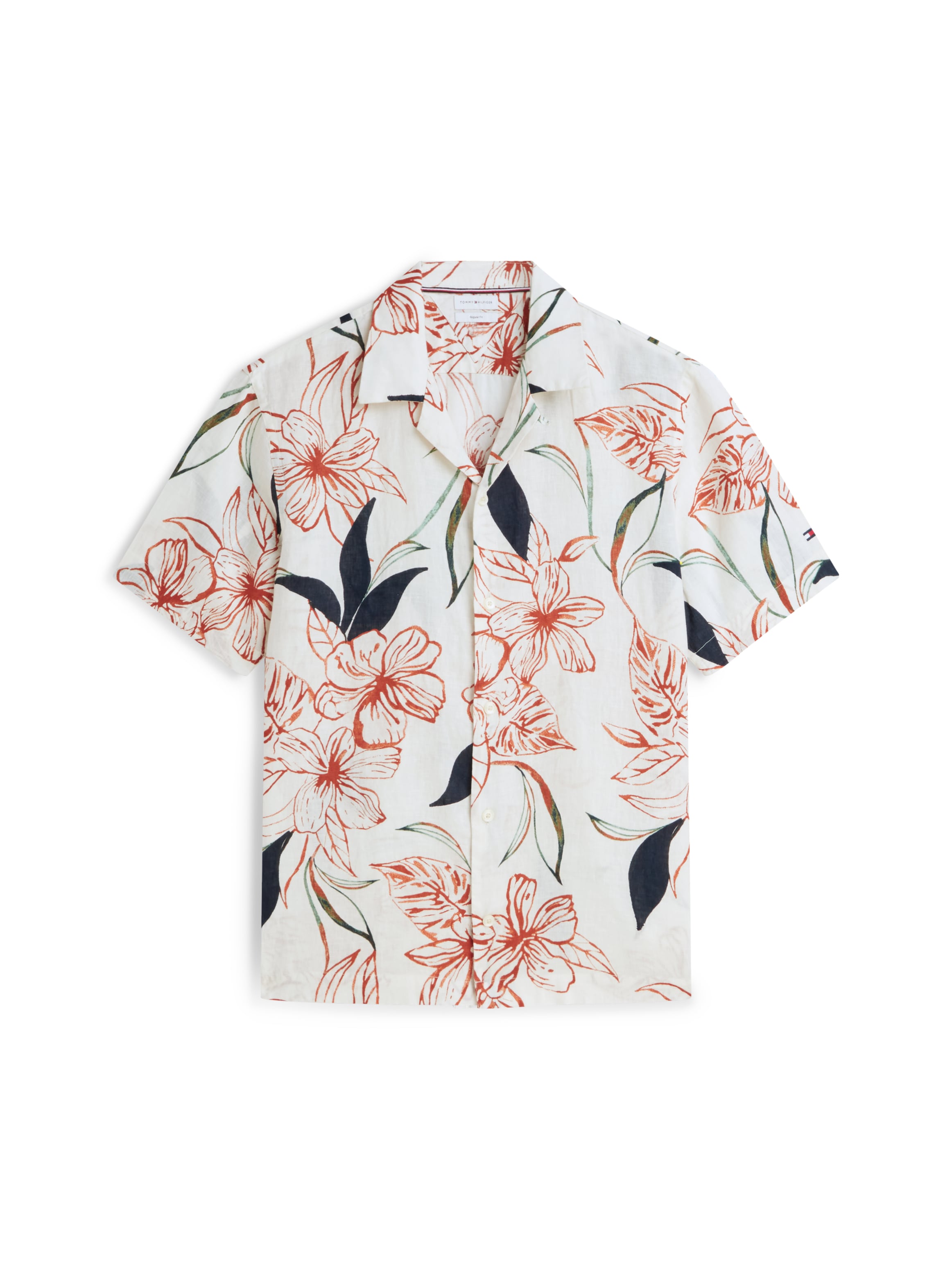 Tommy Hilfiger Kurzarmhemd »LINEN RESORT PRT SS RF SHIRT« aus Leinen mit Tropen-Print