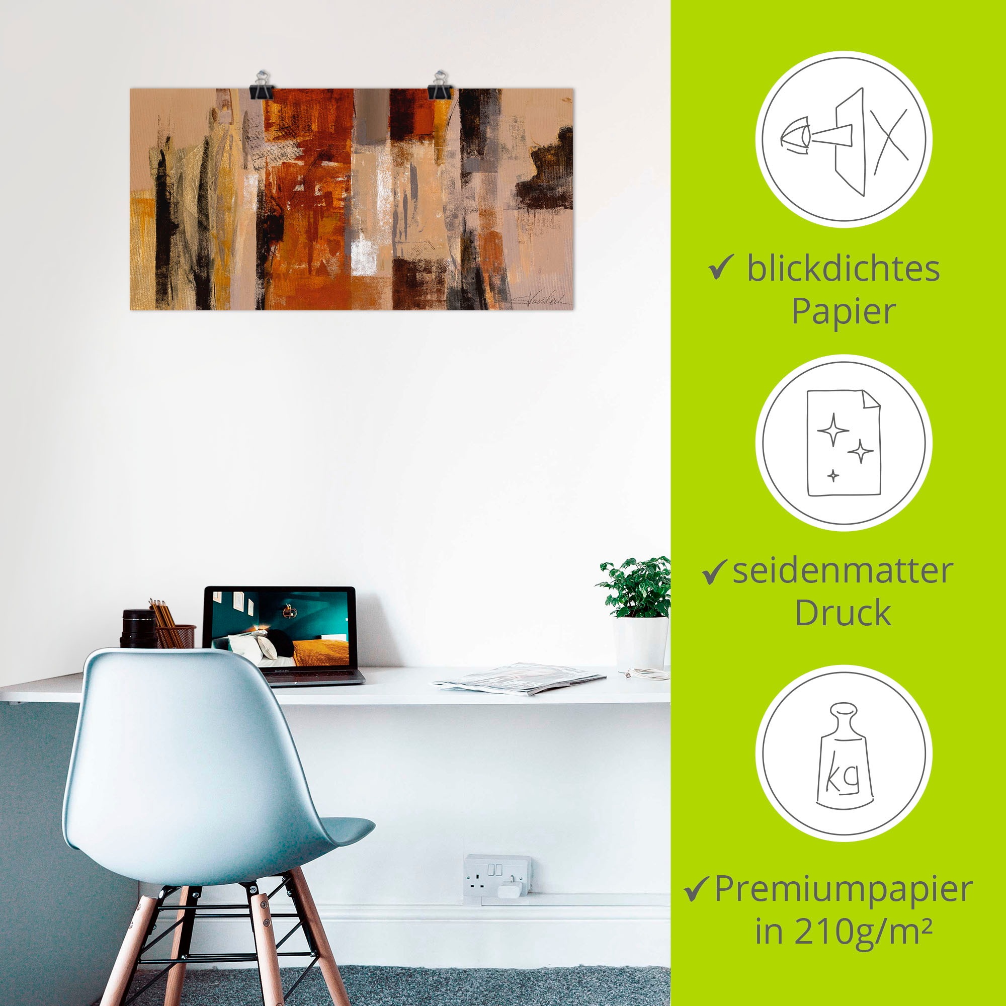 Artland Wandbild »Stadt-Morgen« Gegenstandslos 1 Stk. tlg. als Leinwandbild, Poster in verschied. Grössen