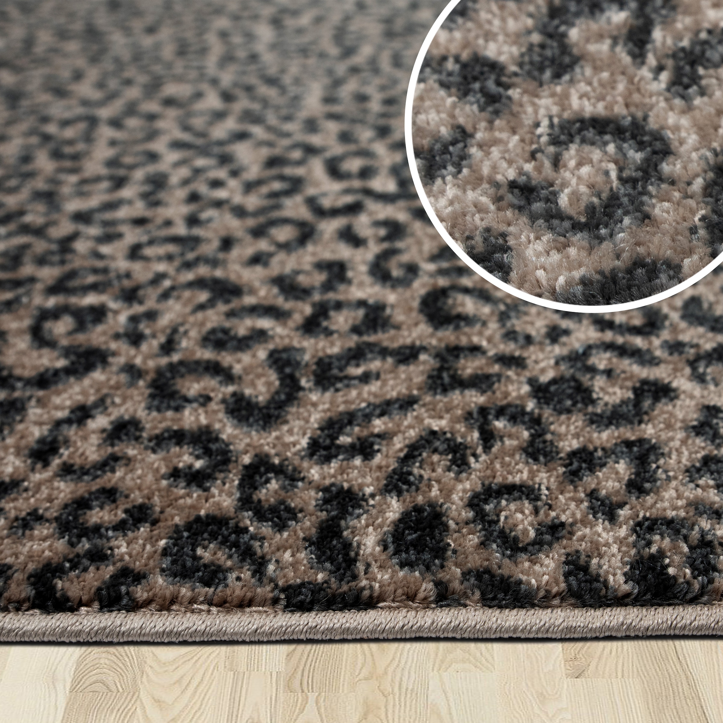 GOODproduct Tapis »Fynna, Leoparden-Muster, Animalprint« Rectangulaire 9 mm Höhe besonders weicher Flor, Wohnzimmer, Schlafzimmer, Esszimmer, Leo