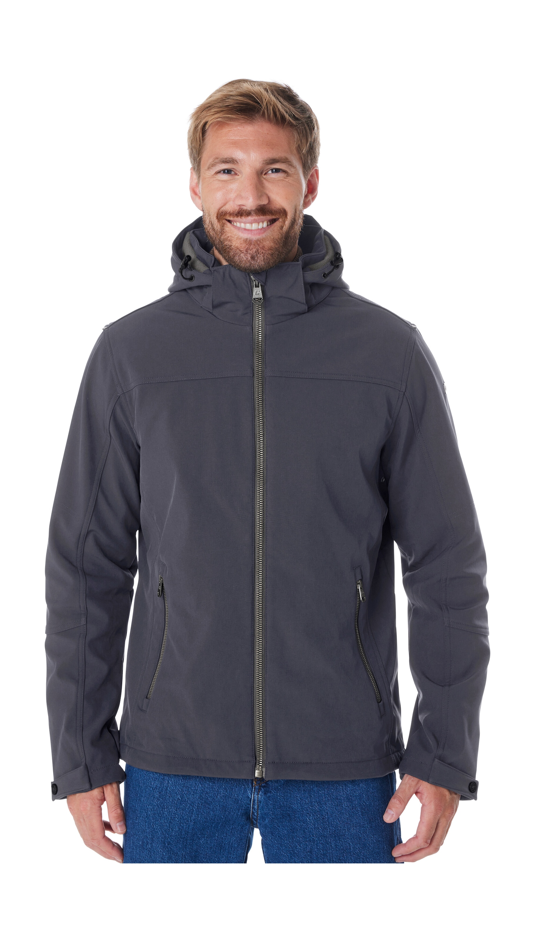 Killtec Softshelljacke »Herren Softshelljacke« Wasserabweisende Softshelljacke mit Fleece, abnehmbarer Kapuze