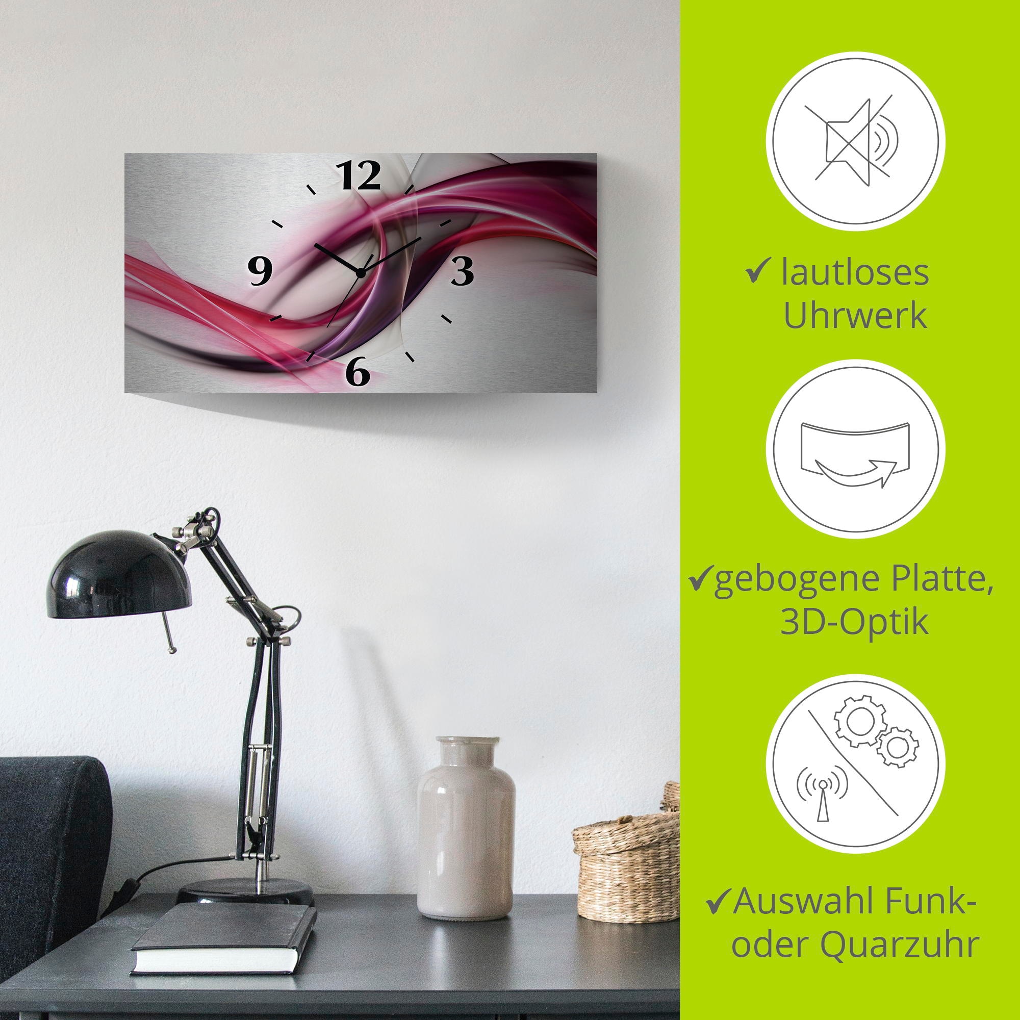 Artland Horloge murale »Ideen« wahlweise mit Quarz- oder Funkuhrwerk, lautlos ohne Tickgeräusche