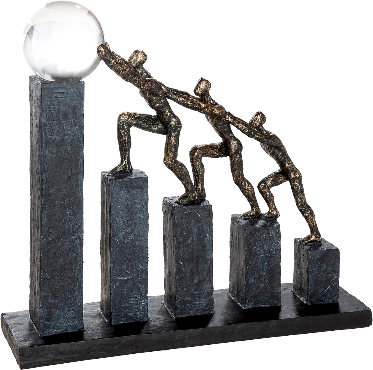 GILDE Skulptur »Skulptur Teamwork bronzefarben« Gemeinschaft Zusammenhalt Partnerschaft Symbolkraft Motivation