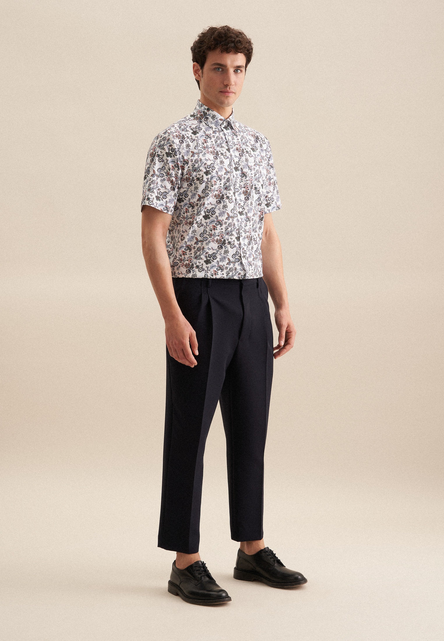 seidensticker Businesshemd »Regular« Regular 1/2 Button-Down-Kragen Druck