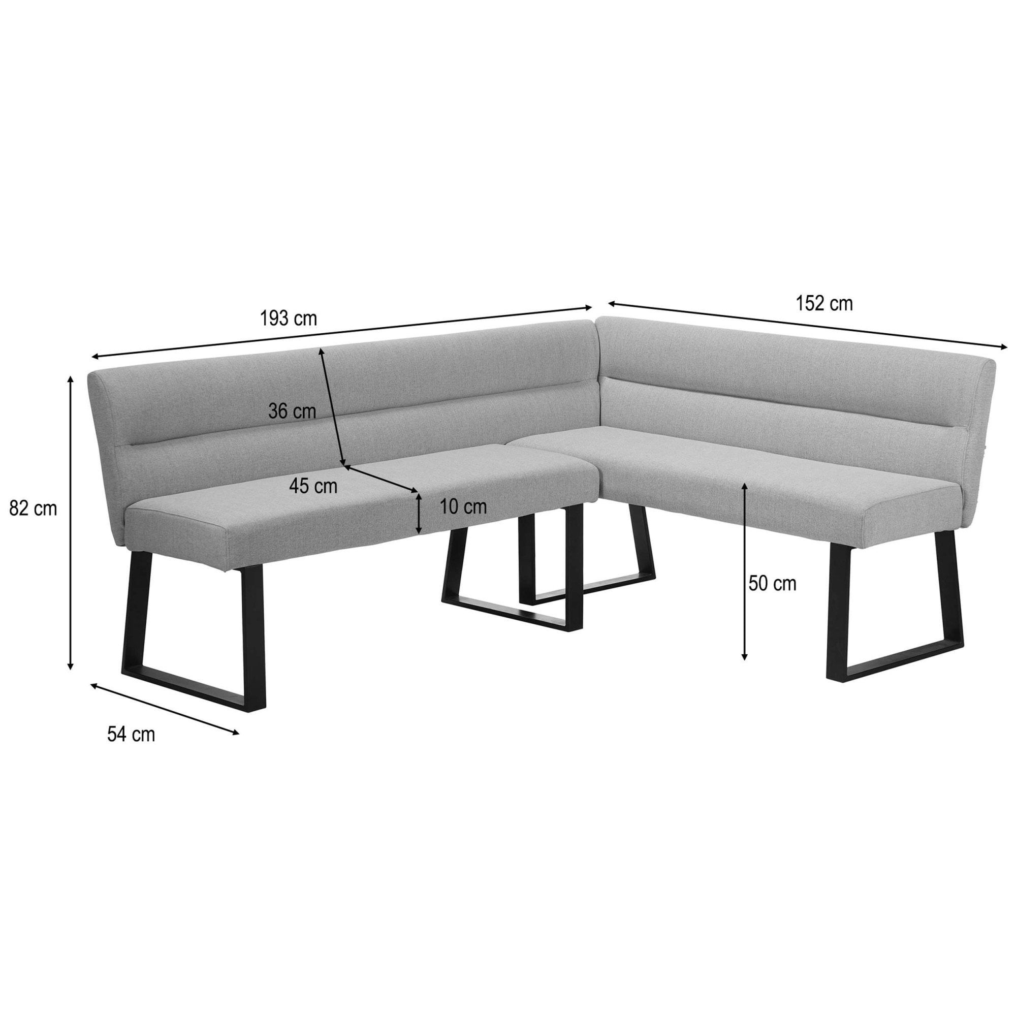GOODproduct Ensemble de bancs d'angle »Barcell/Ivanna/Calgoty« Ensemble, Eckbankgruppe mit Tisch, Eckbank, Stühle, 4 tlg. Sitzgruppe, Eckbank und Stühle bequem gepolstert, Tisch 120x80 cm