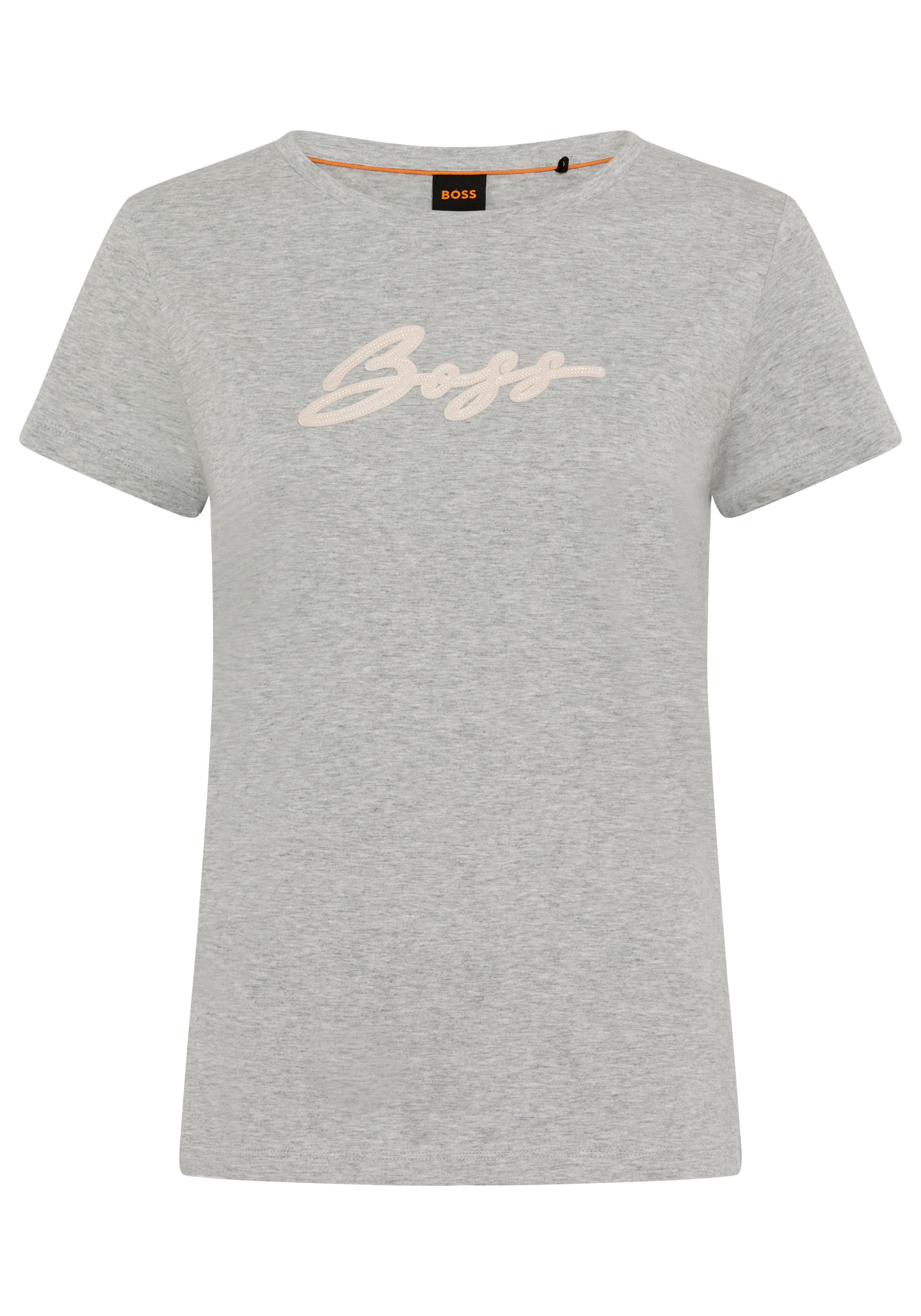 BOSS ORANGE T-Shirt »Elove Premium Damenmode« mit Logoschriftzug, Slim Fit