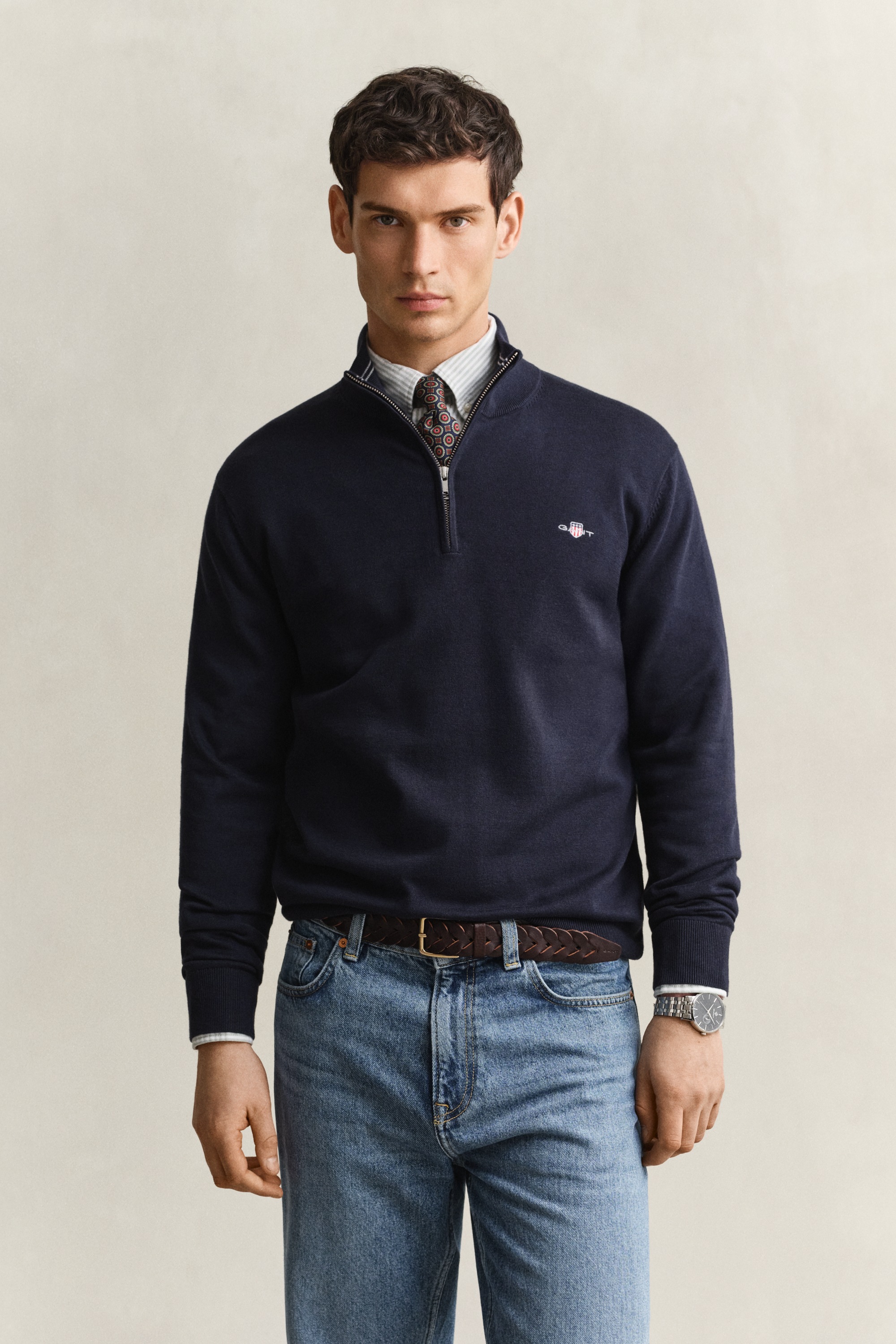 Gant Troyer »CLASSIC COTTON HALF ZIP« Regular fit mit Troyerkragen
