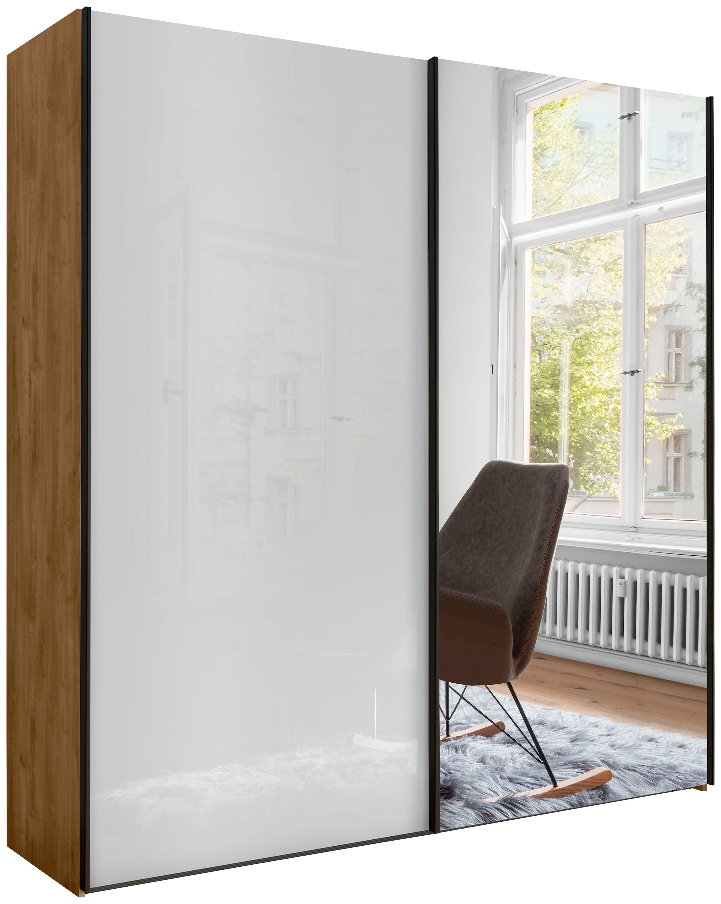 WIEMANN Schwebetürenschrank »Monaco« mit Glasfront sowie hochwertigen Beschlägen