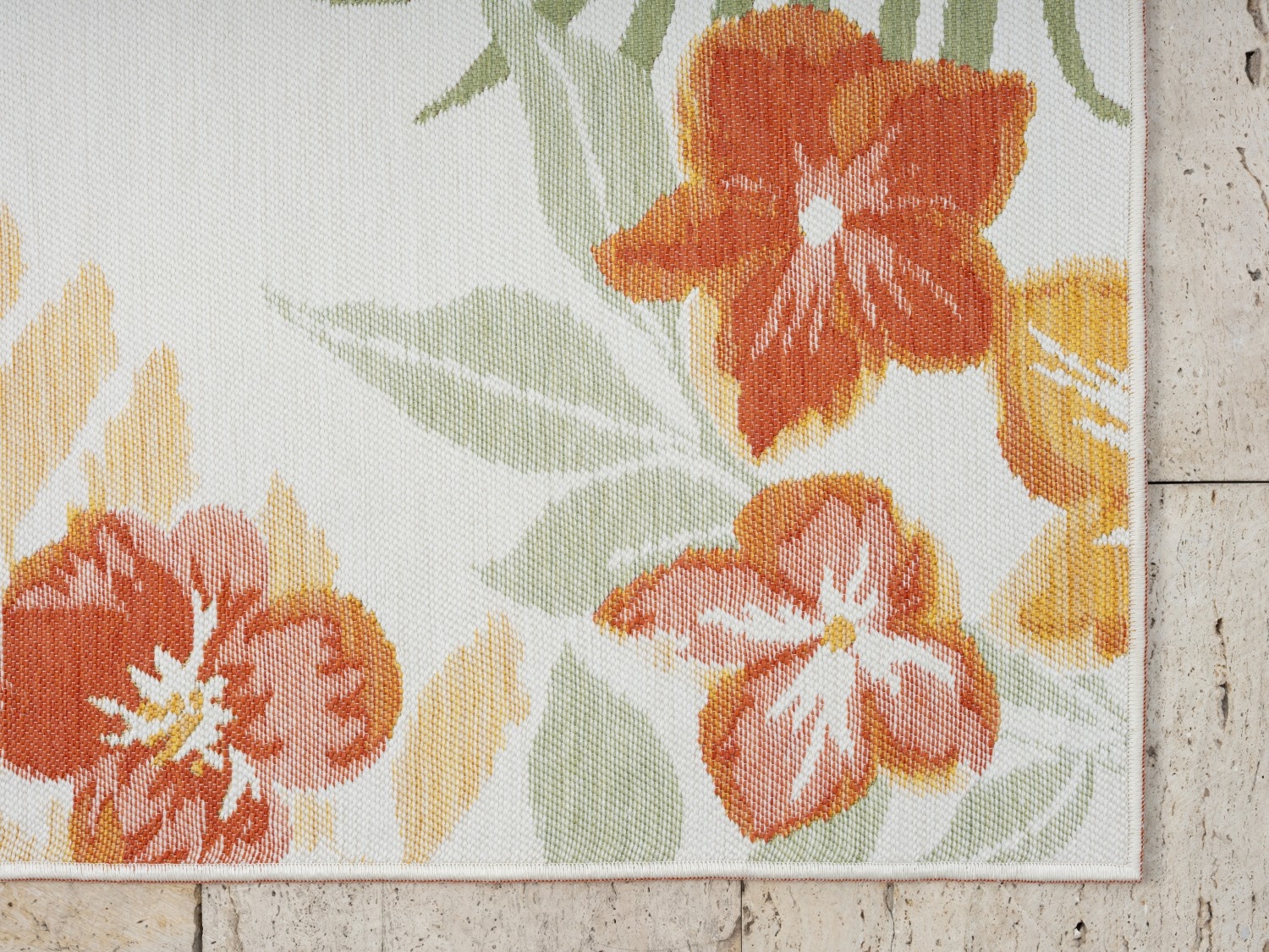 Myflair Möbel & Accessoires Teppich »Isla, LAGERRÄUMUNG!« rechteckig 6 mm Höhe Wendeteppich, Blumen, mit Bordüre, Outdoor geeignet, Balkon, Terrasse