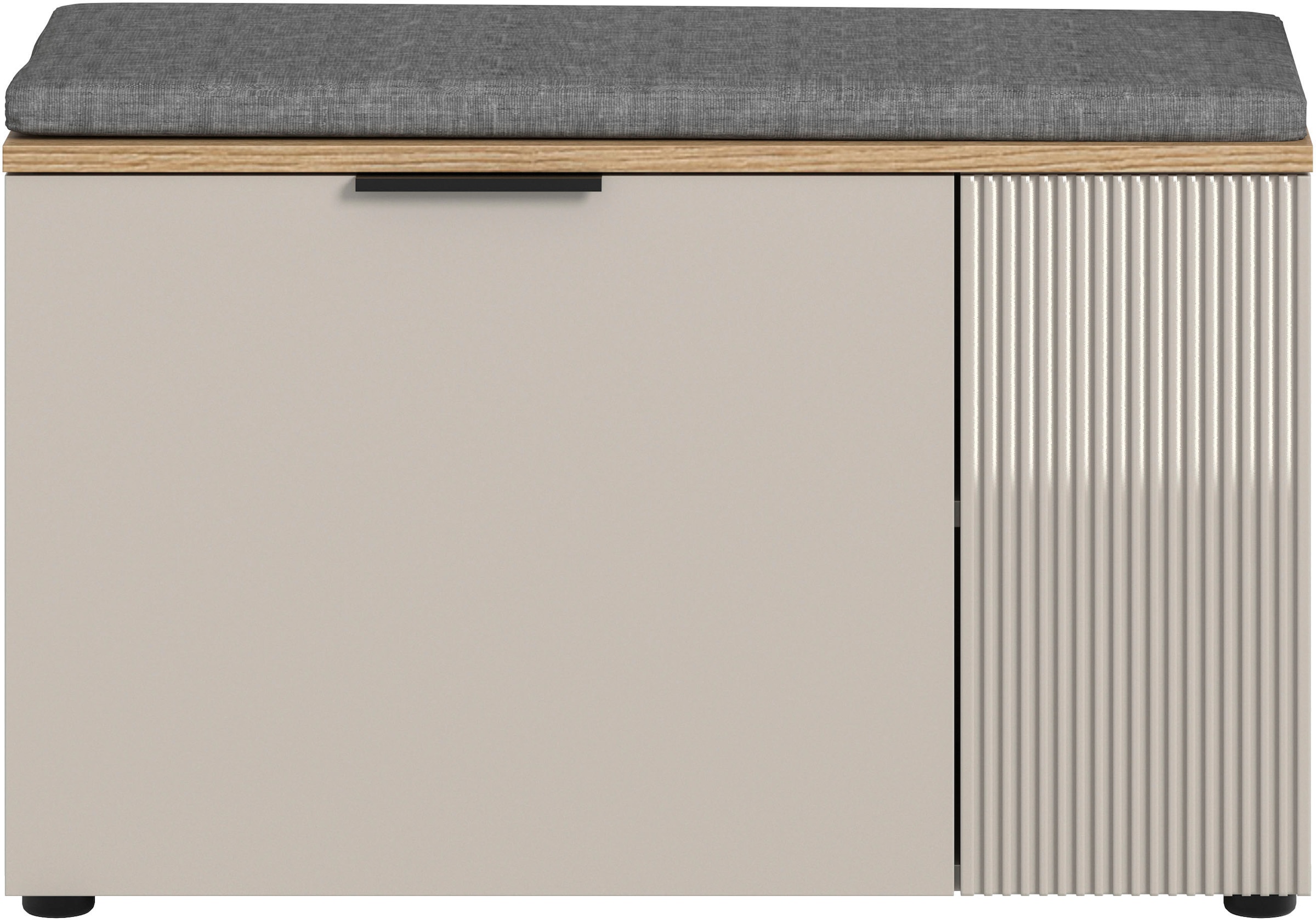 Home affaire Sitzbank »EDIL, Breite 80cm, 2 Türen, 4 Fächer, inkl. Sitzkissen« moderne Farbkombination, Platz für ca. 6 Paar Schuhe, 2 Stk. tlg. Garderobenbank, Bank, Flurbank, Schuhbank, Dielenbank