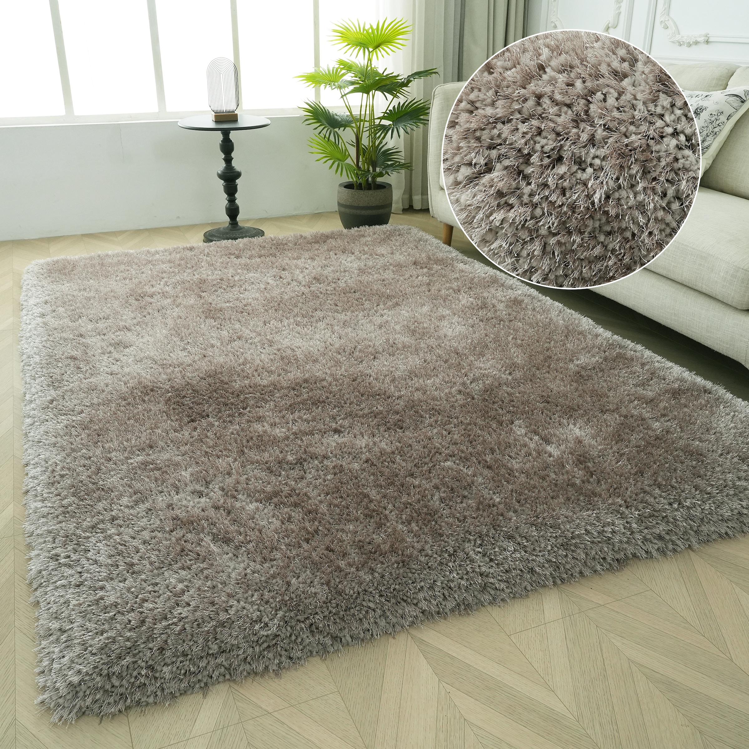 GOODproduct Hochflor-Teppich »Micro exclusiv Teppich, sehr hoher Flor, weich durch Mikrofaser« rechteckig 78 mm Höhe sehr weich, flauschig, uni, Wohnzimmer, Schlafzimmer