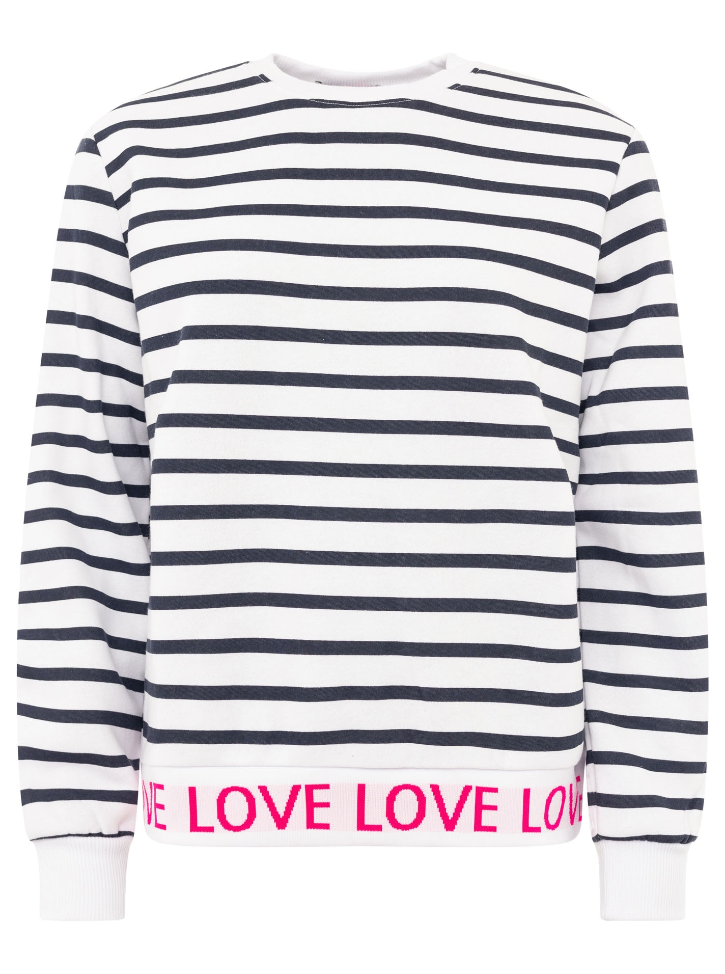 Zwillingsherz Sweat-shirt »"Love Love Love"«, rayé, col rond, poignets élastiques avec inscription Love
