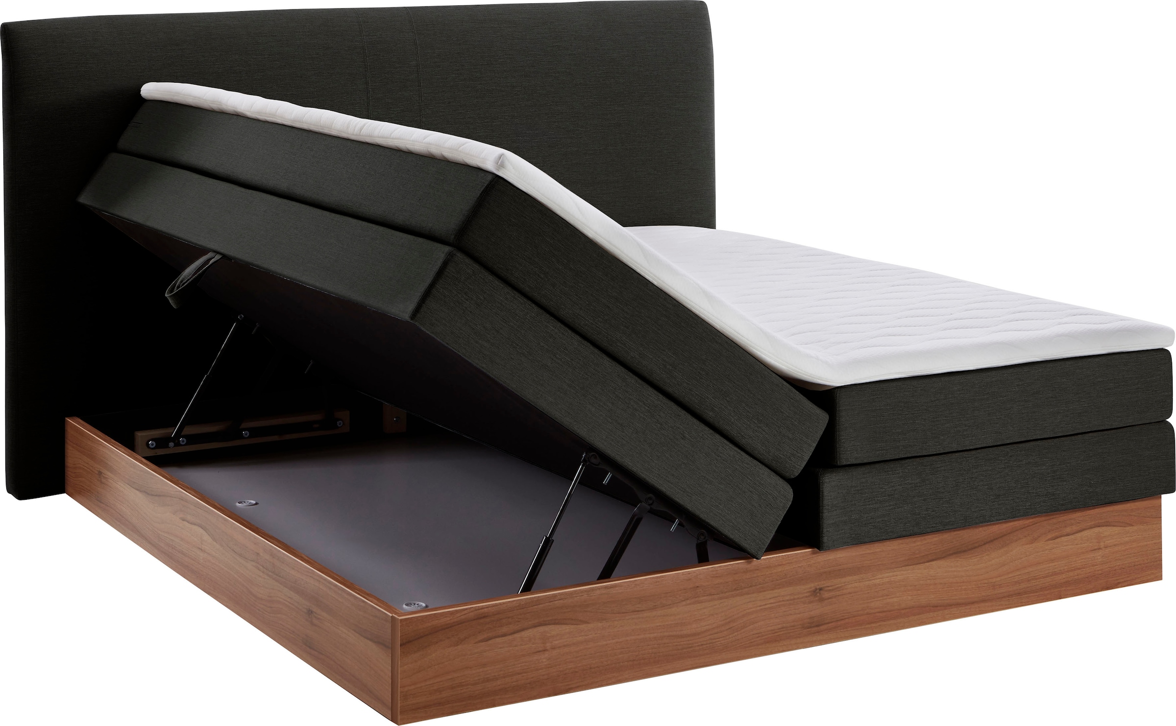 Home affaire Lit boxspring »Blomen« avec décor noix, avec coffre de lit, différentes fermetés, avec surmatelas