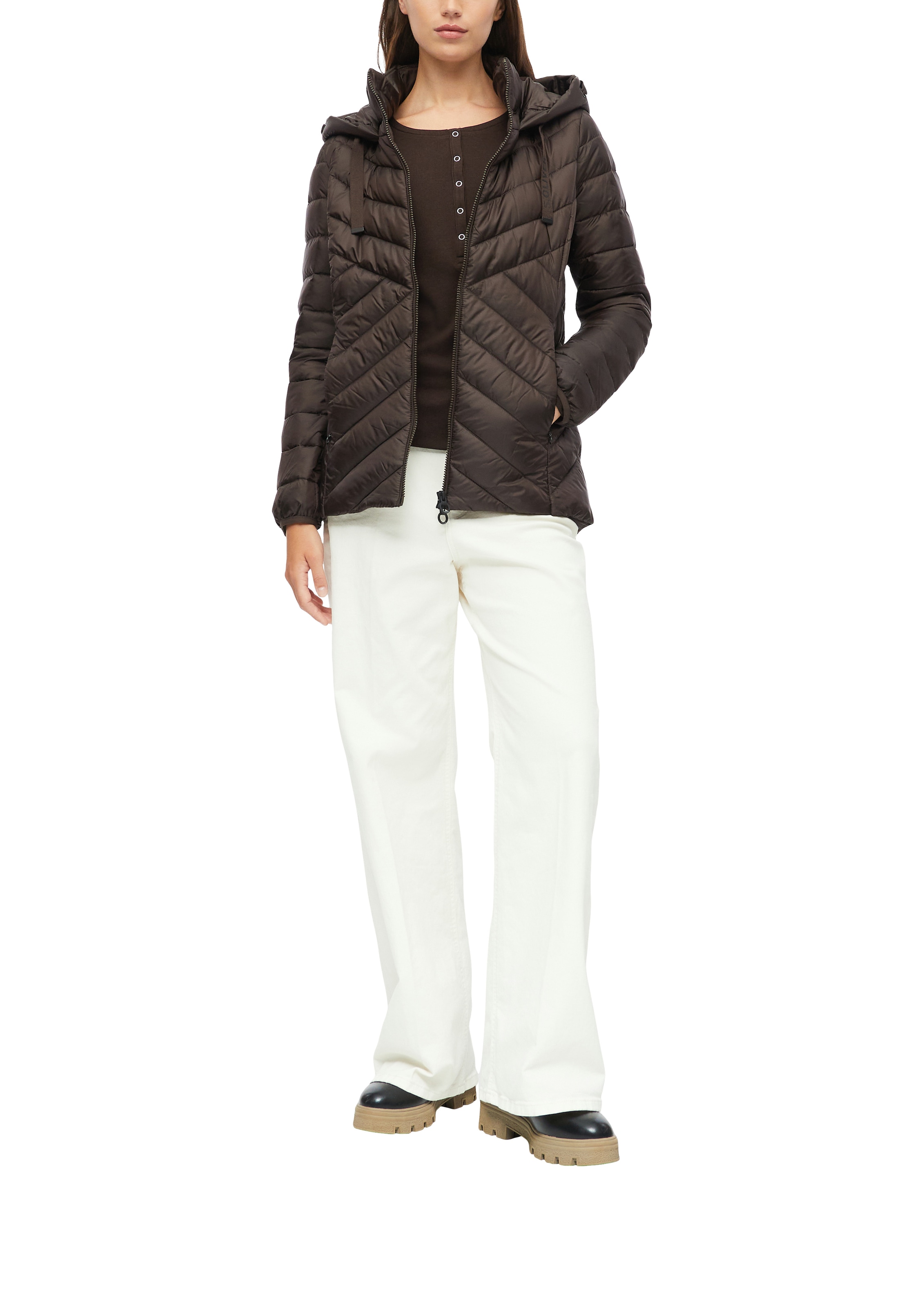 s.Oliver Steppjacke mit Kapuze Seitliche Eingrifftaschen mit Reissverschluss