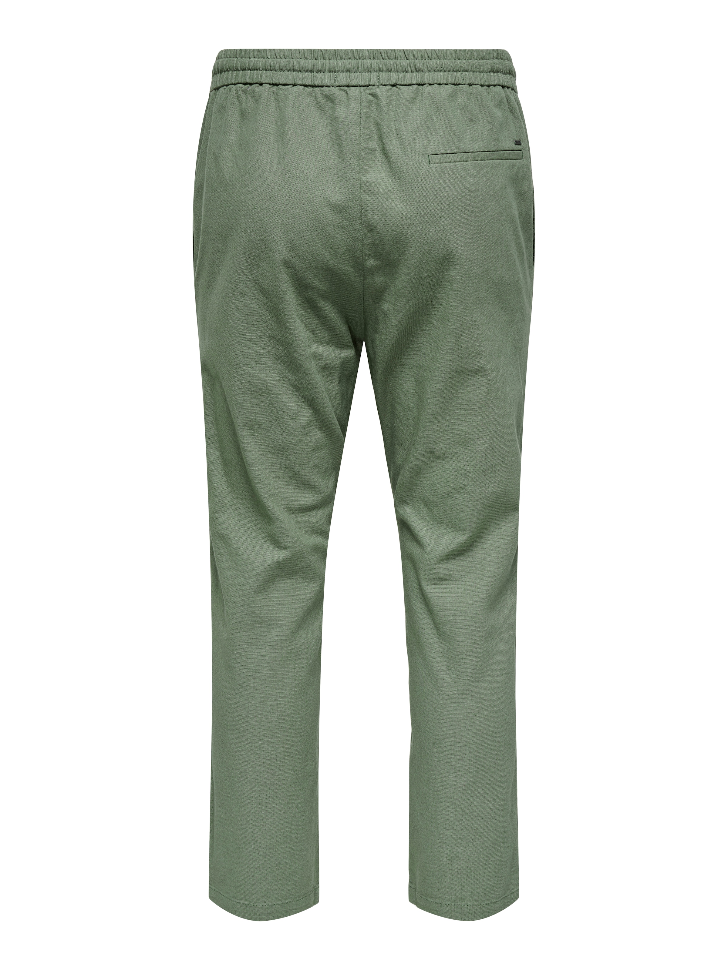 ONLY & SONS Pantalon à enfiler »ONSLINUS CROP 0007 COT LIN PNT NOOS«  coton avec lin, ceinture élastique et cordon