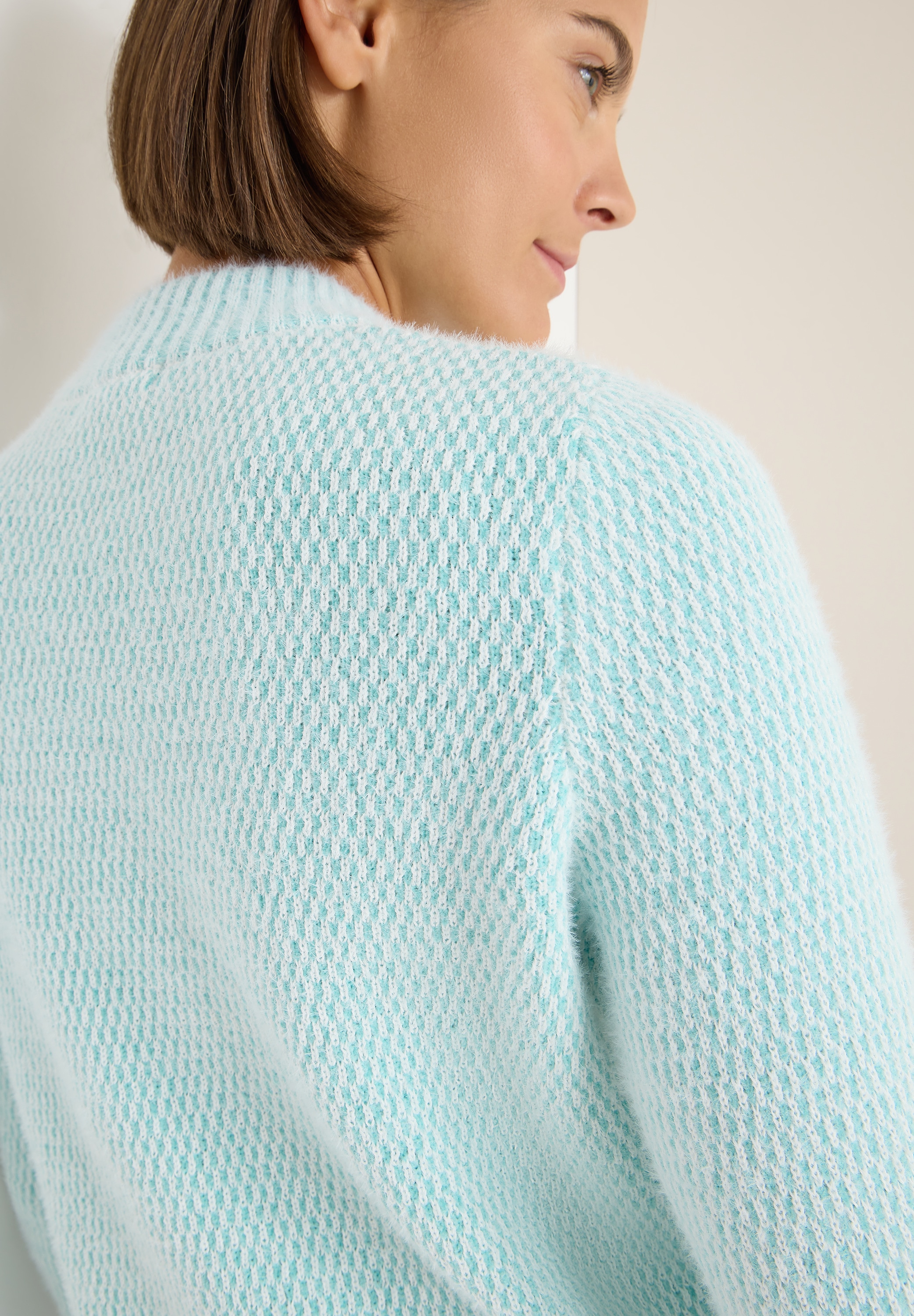 Cecil Pull à col montant Stehkragen und feines Strukturmuster
