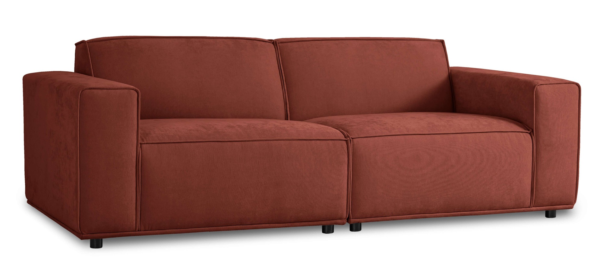 Home affaire 3-Sitzer »Avelin, 228 cm, Chenille, Struktur-Boucle« mit Wellenunterfederung, Kedernaht, bodentief, Skandi-Design