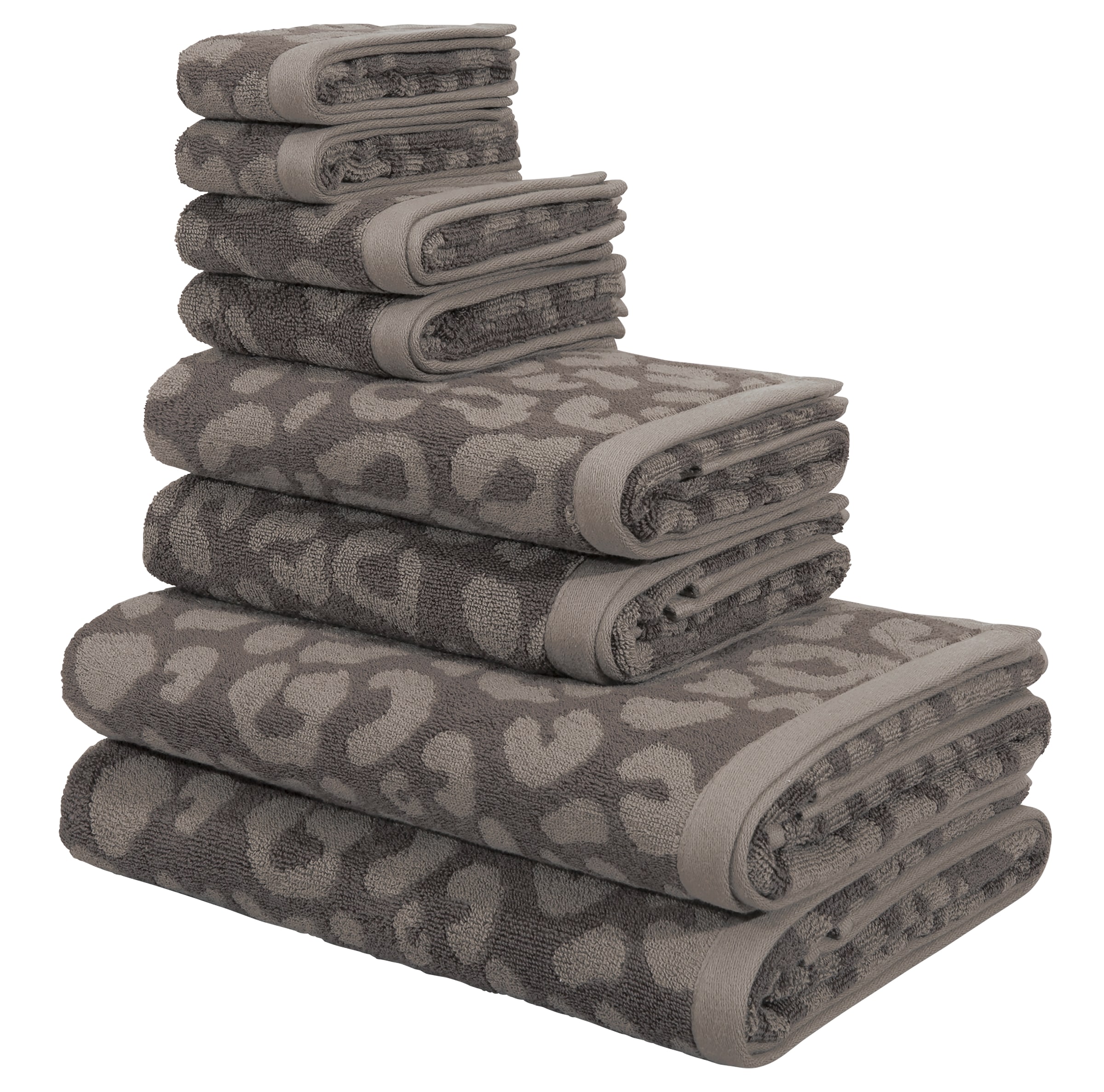 GOODproduct Handtuch Set »Regona Leo, 8 tlg. Set, Premium Handtücher, 100% Baumwolle, 550 gr/m²« 8 Frottier Animal Print, Duschtücher, Handtücher, Gästetücher, Seiftücher