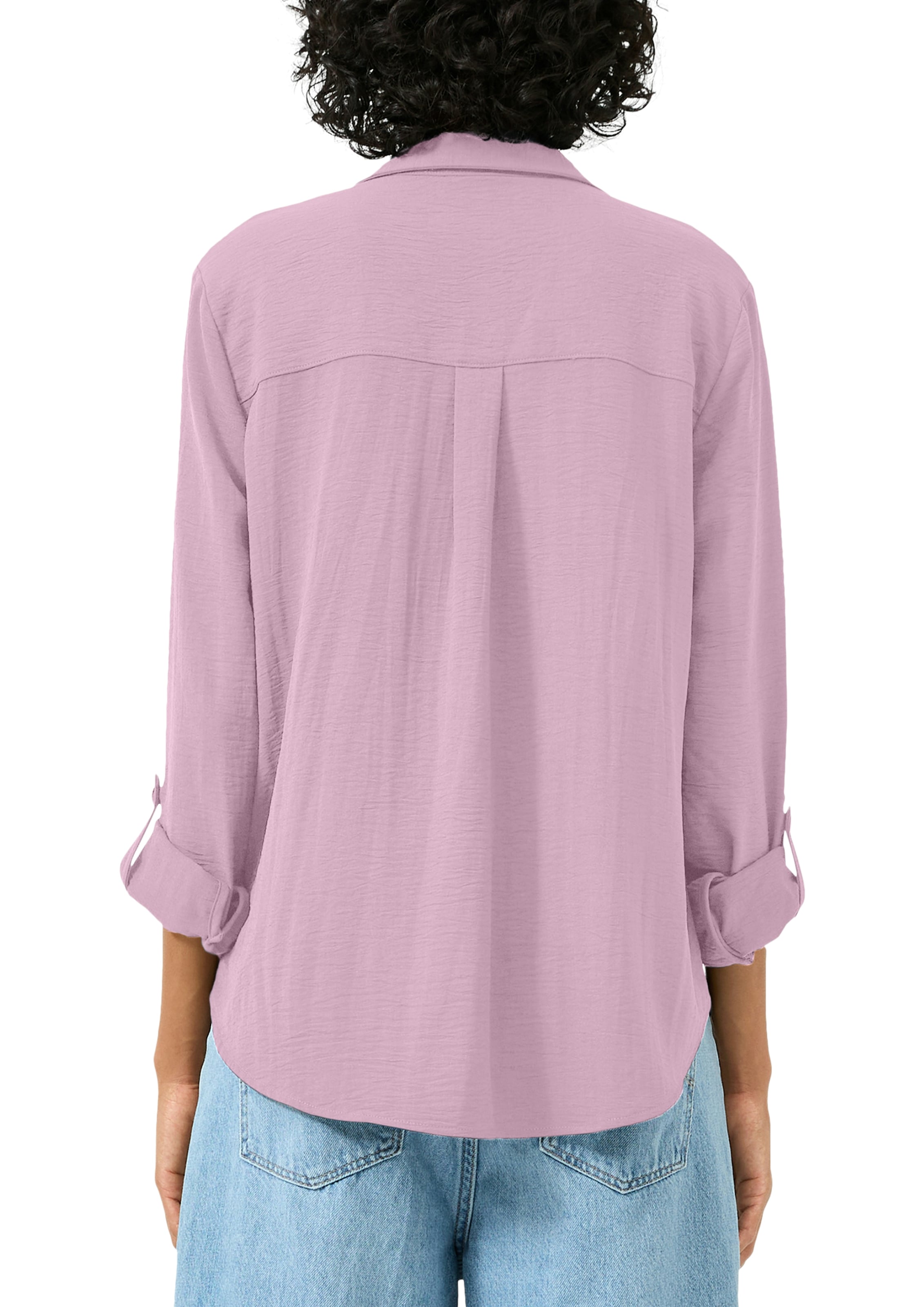 QS Langarmbluse mit Knopfleiste und Brusttaschen