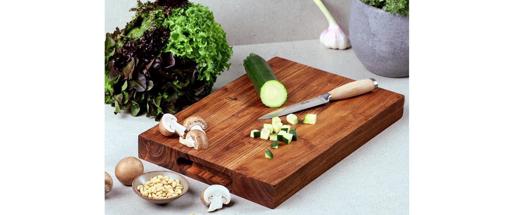 KESPER® Planche à découper »Schneidebrett, Akazie, FSC« avec poignées encastrées