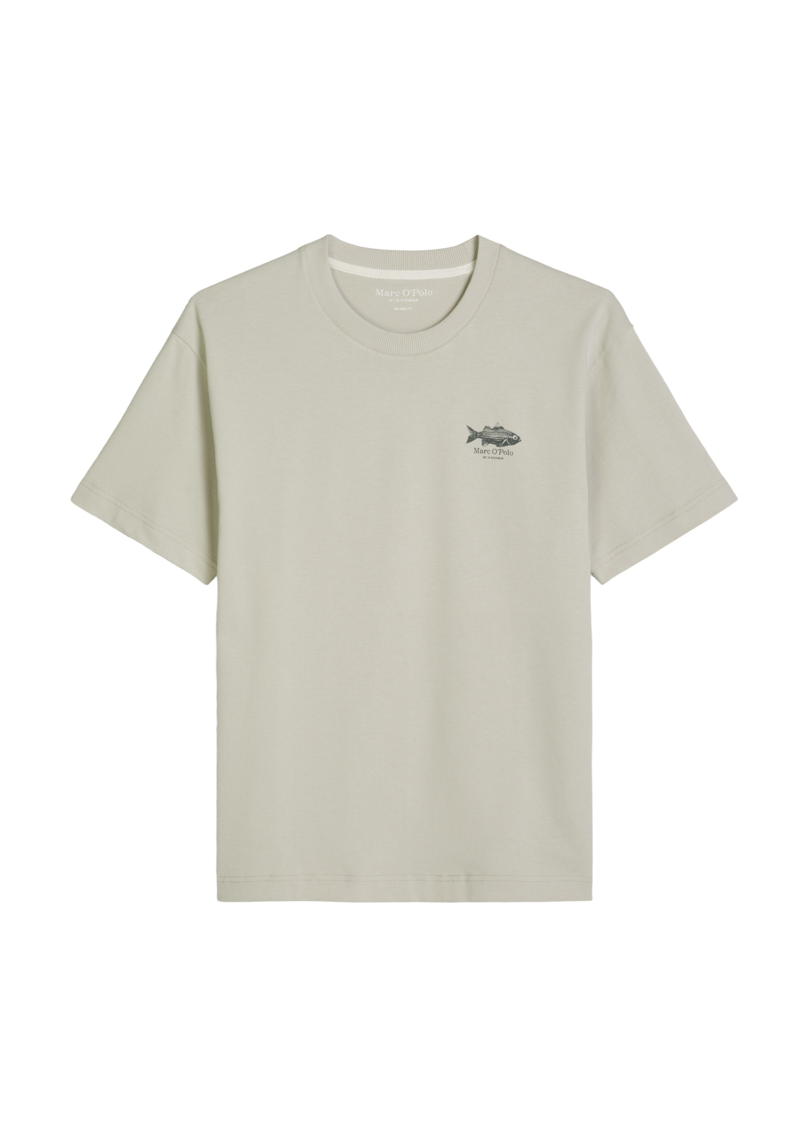 Marc O'Polo T-shirt loose mit Fisch-Rückenprint
